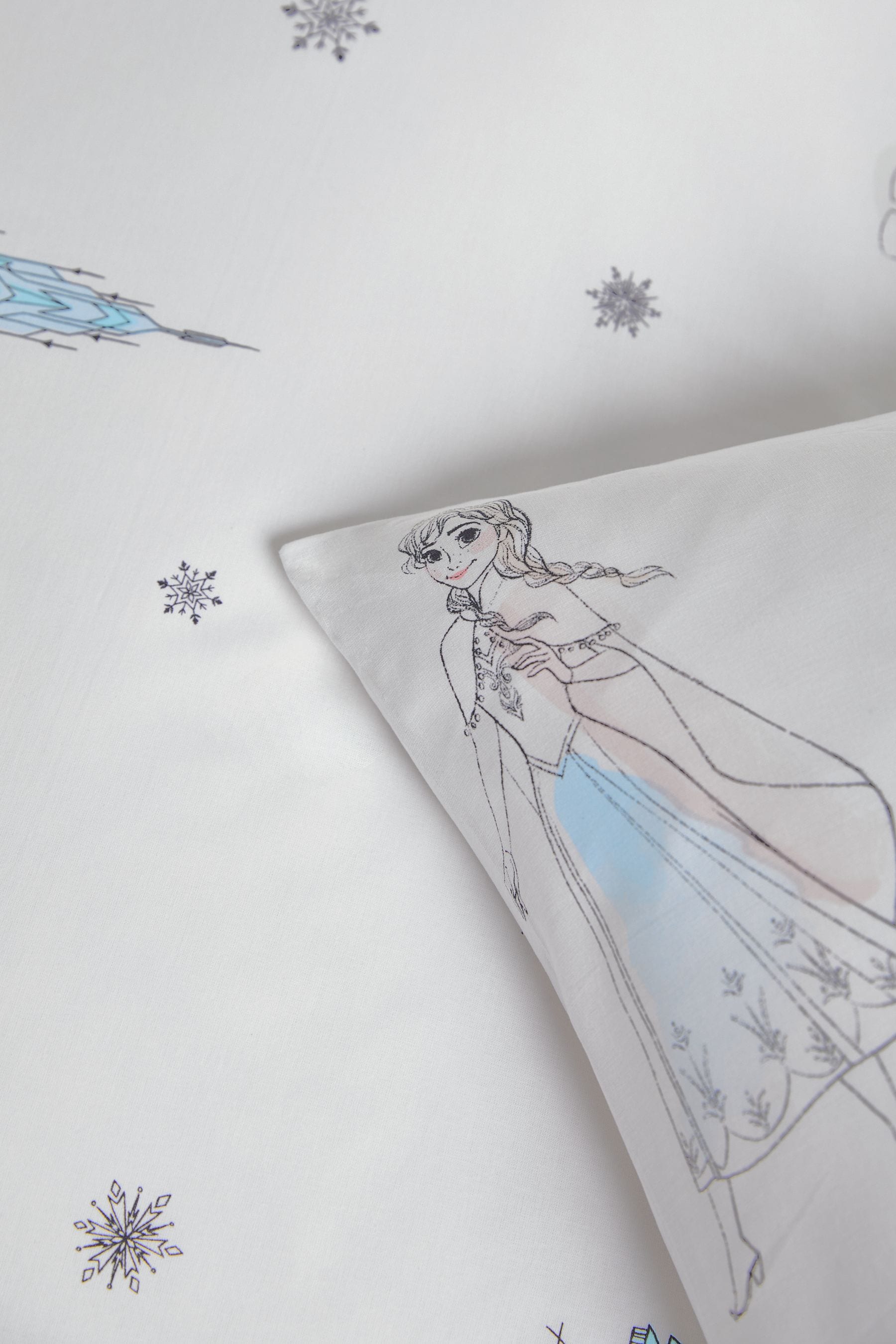 White Disney Frozen 100% Cotton Duvet Cover and Pillowcase Set