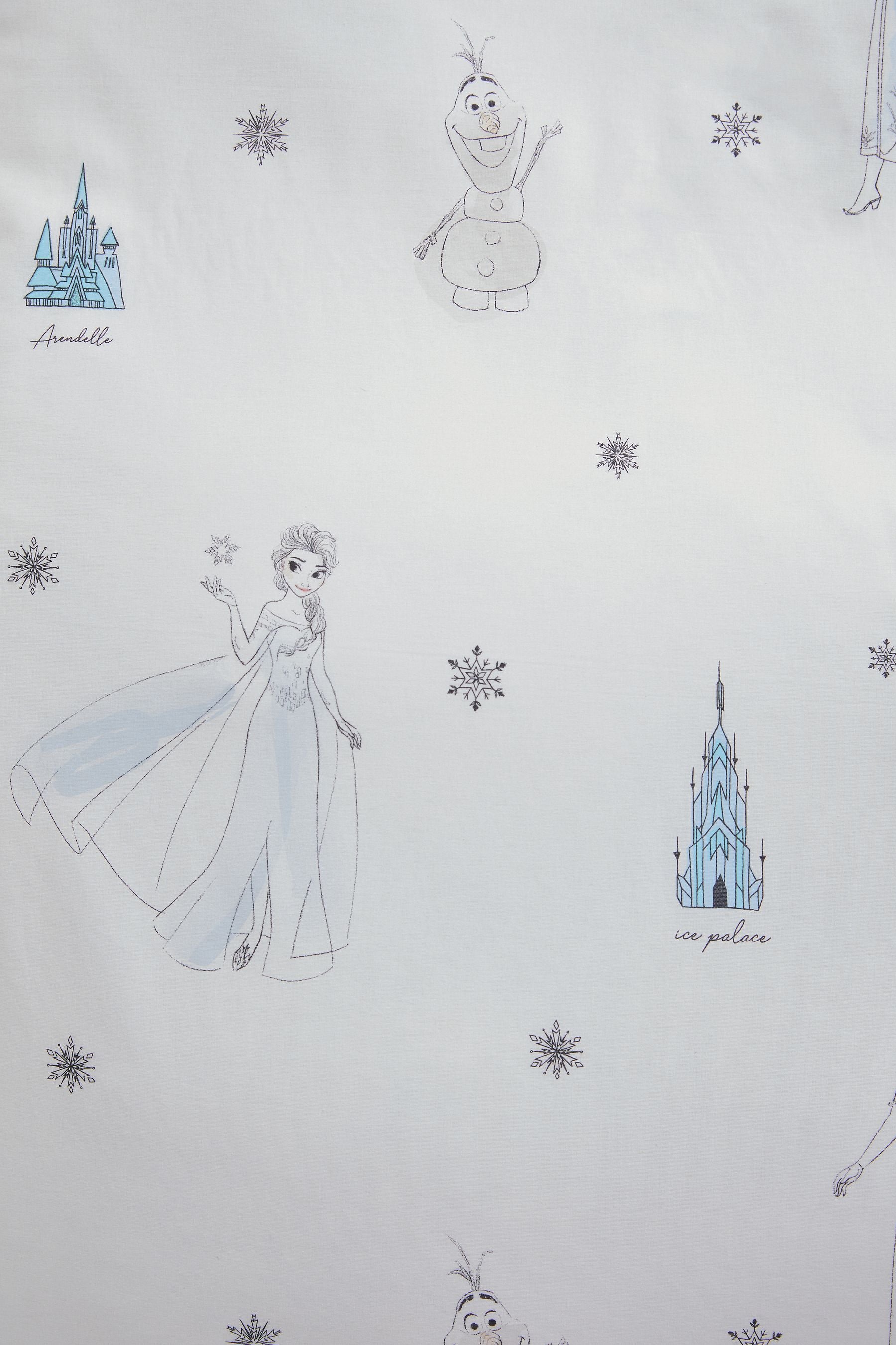 White Disney Frozen 100% Cotton Duvet Cover and Pillowcase Set