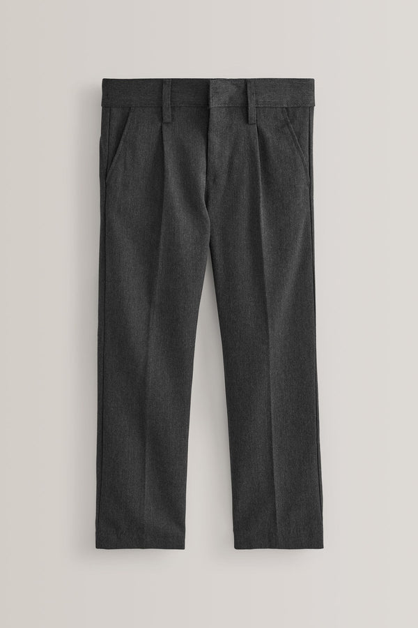 Grey Regular Waist School Pleat Front Trousers (3-17yrs)