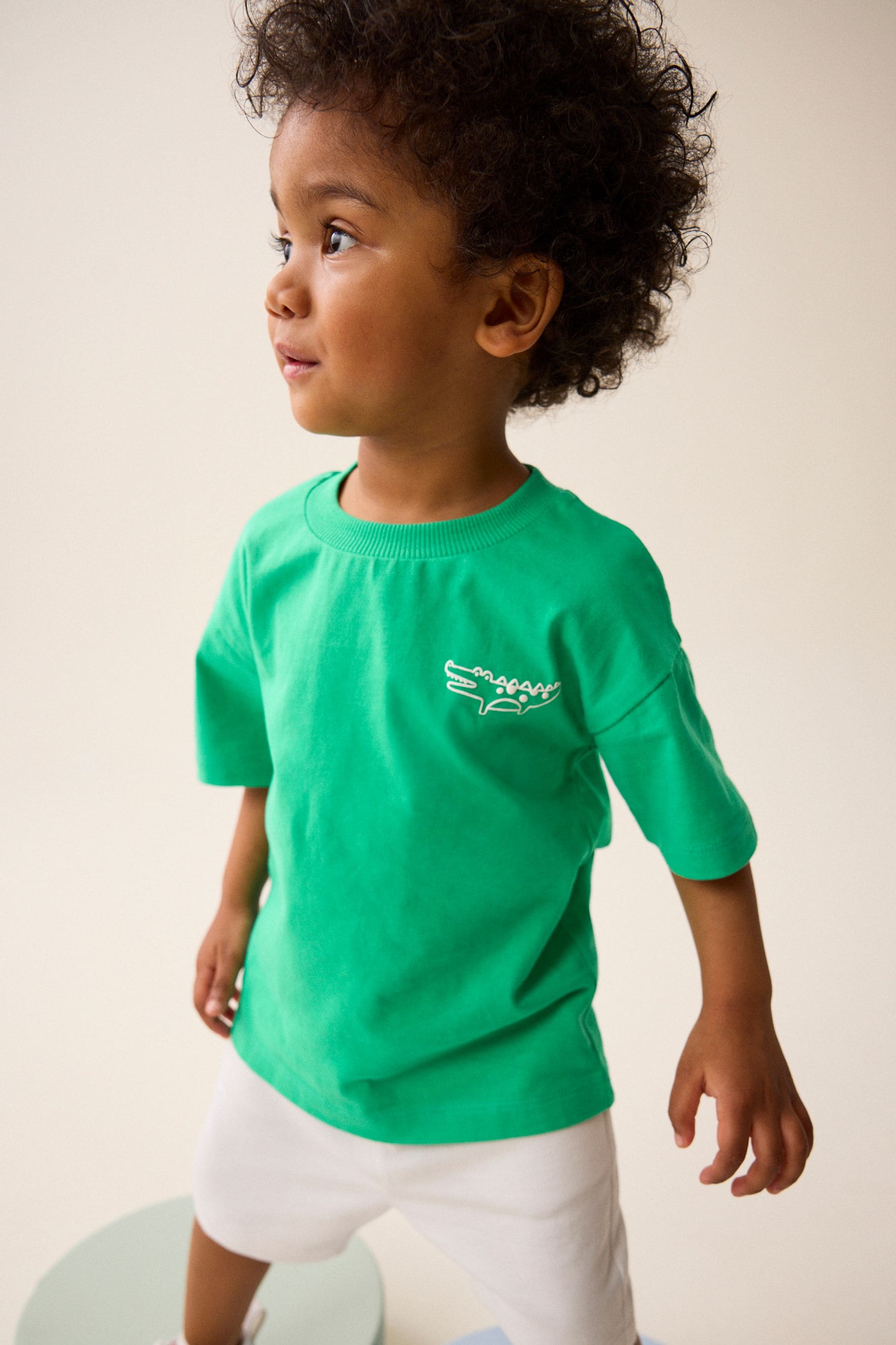 Jade Green Simple 100% Cotton Short Sleeve T-Shirt (3mths-7yrs)