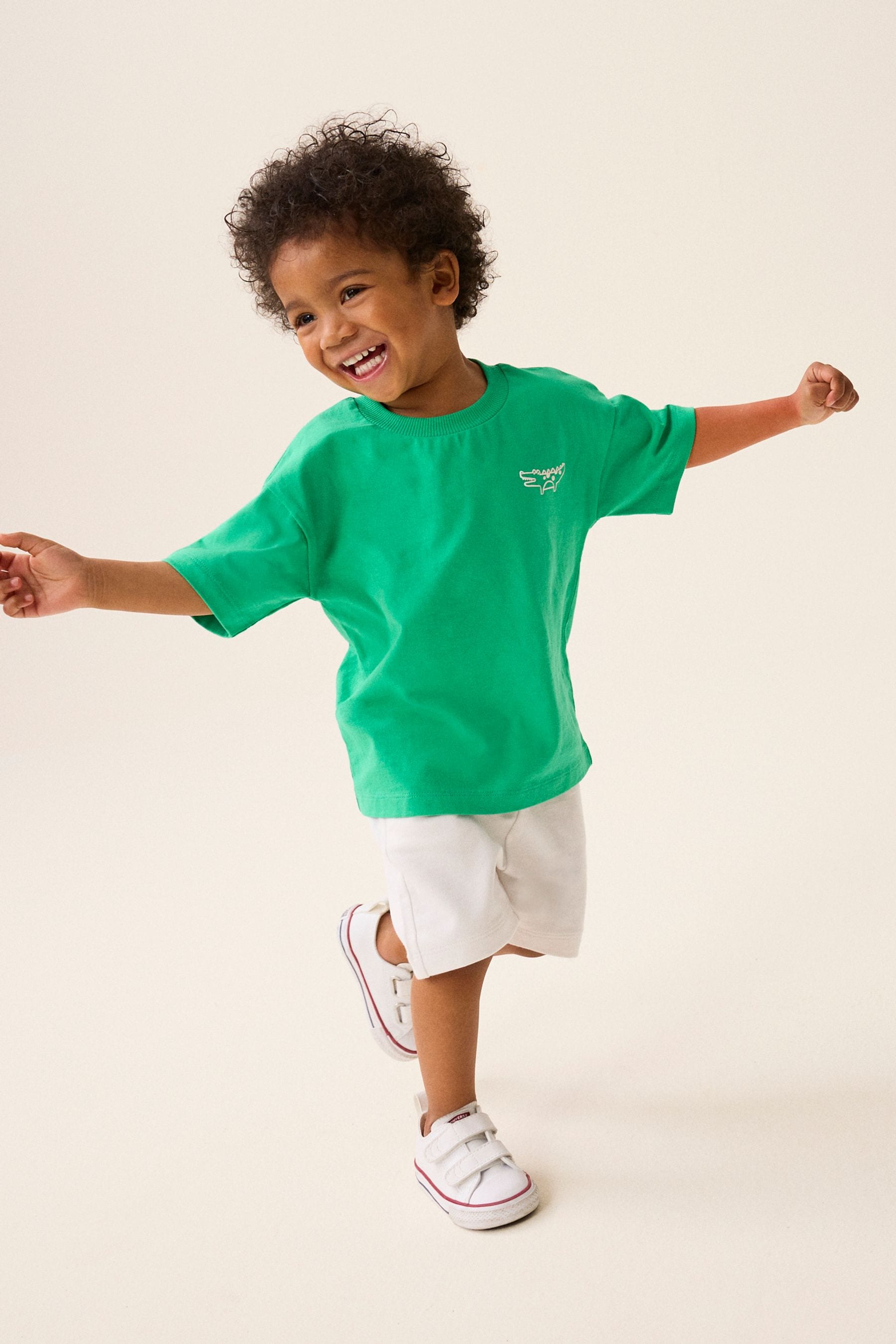 Jade Green Simple 100% Cotton Short Sleeve T-Shirt (3mths-7yrs)