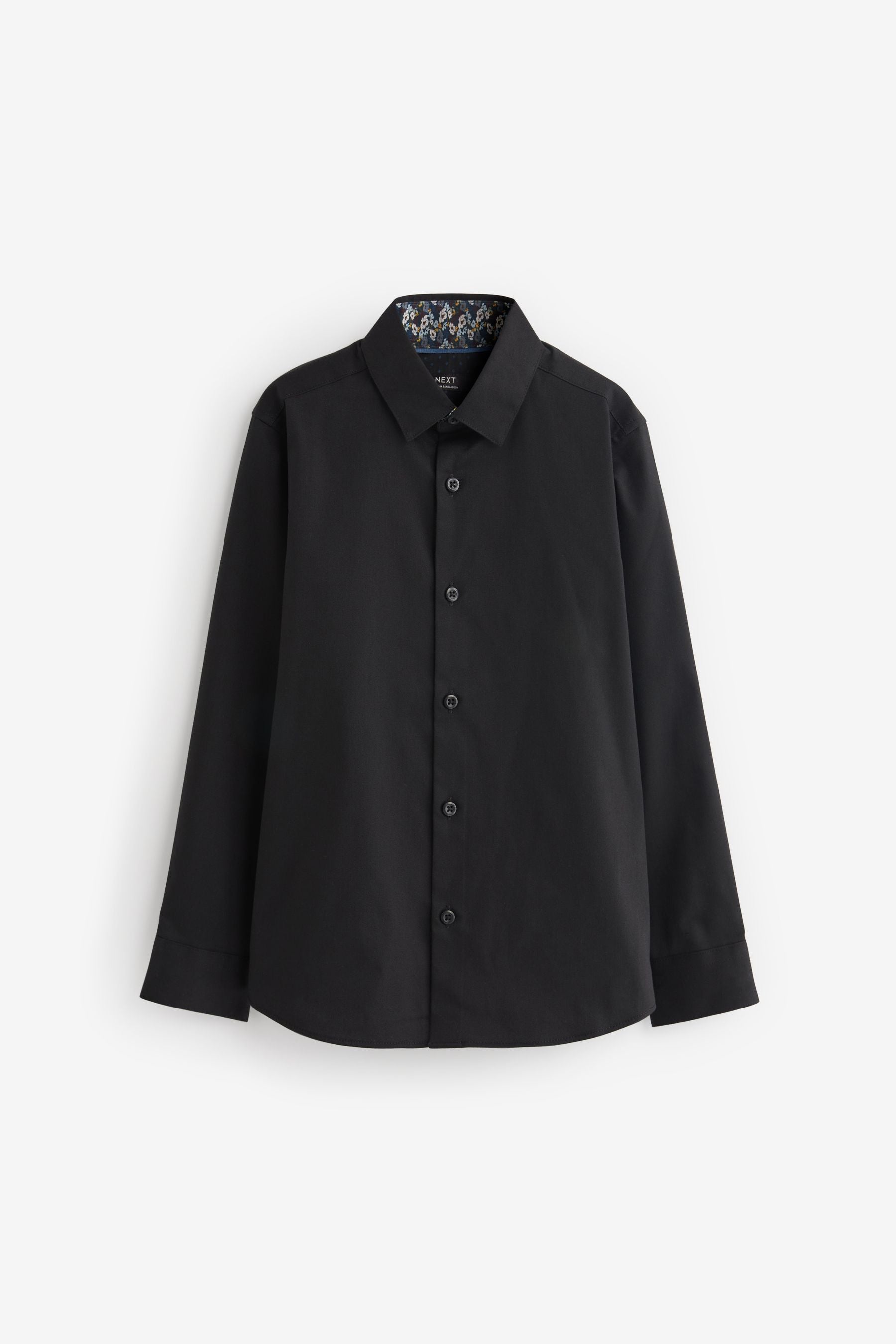 Black Smart Trimmed Shirt (3-16yrs)