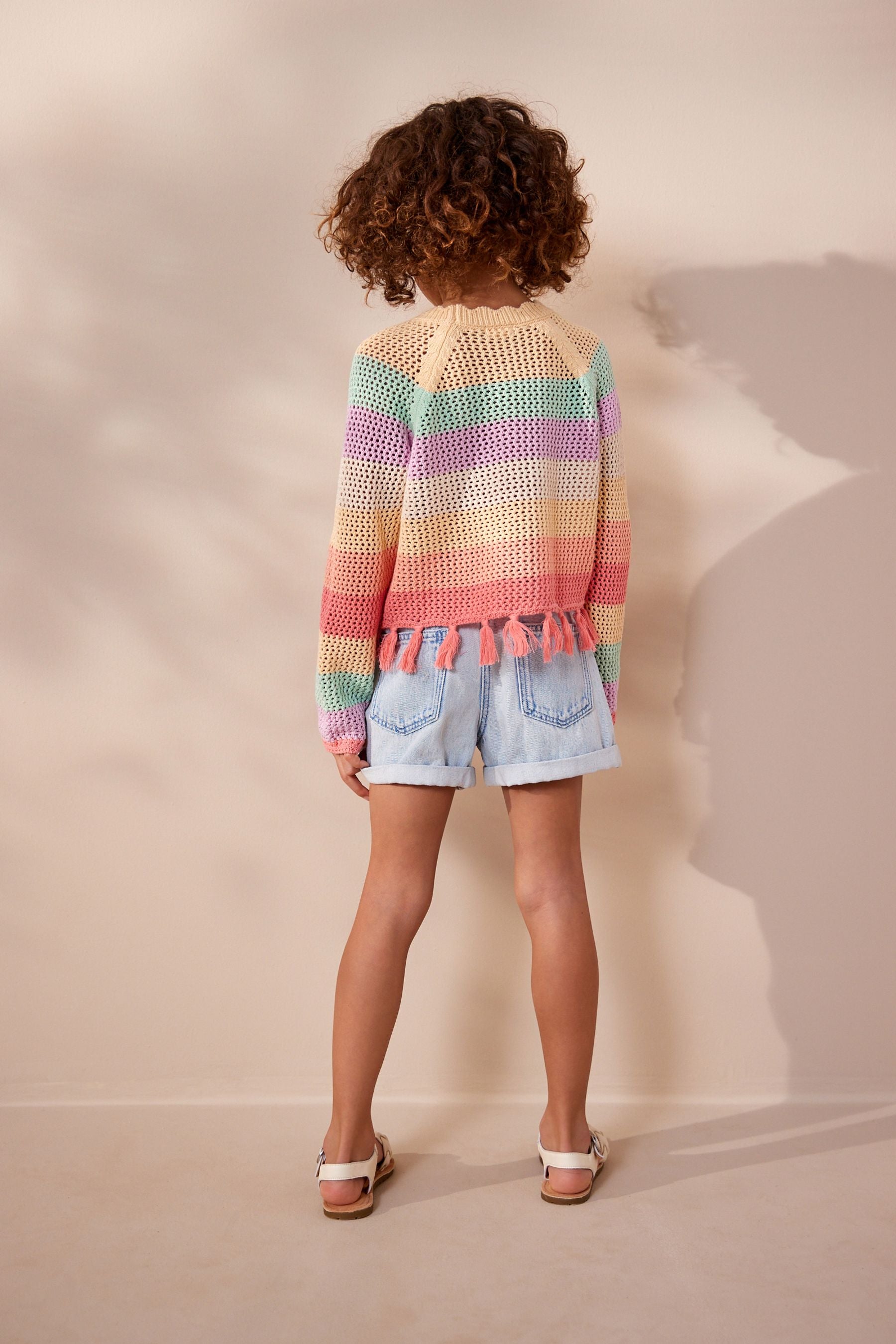 Rainbow 100% Cotton Tassle Jumper (3-16yrs)