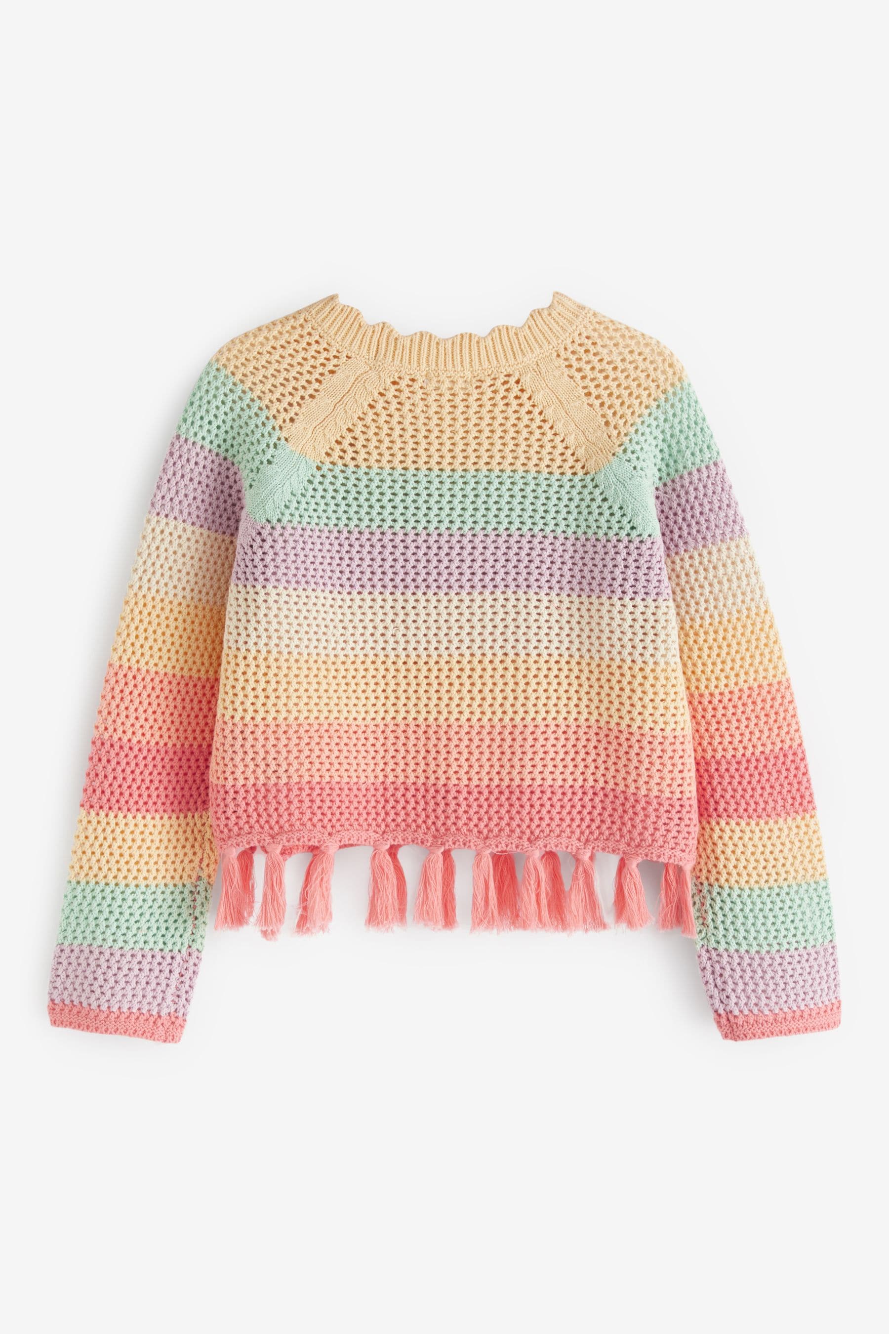 Rainbow 100% Cotton Tassle Jumper (3-16yrs)