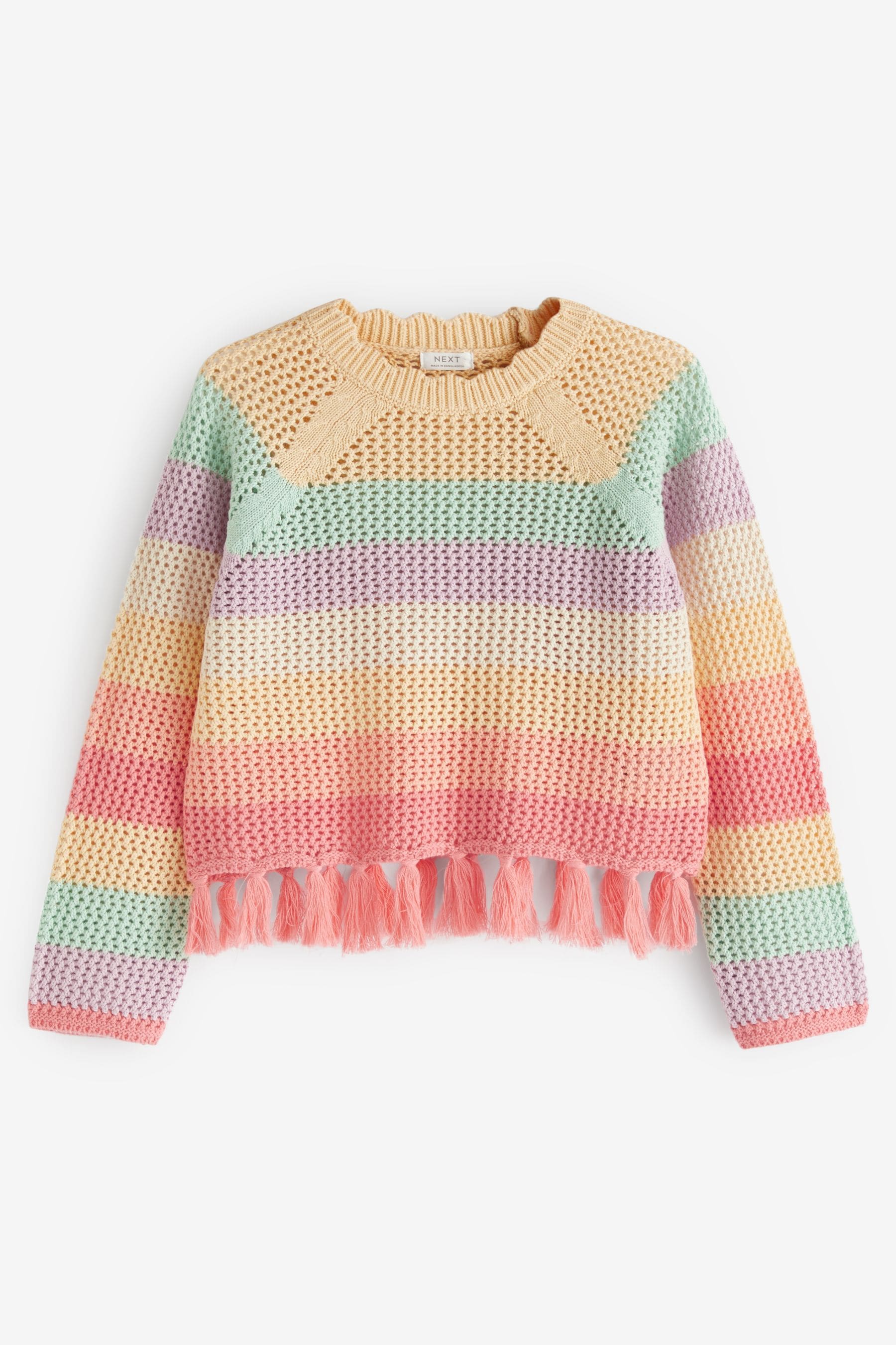 Rainbow 100% Cotton Tassle Jumper (3-16yrs)