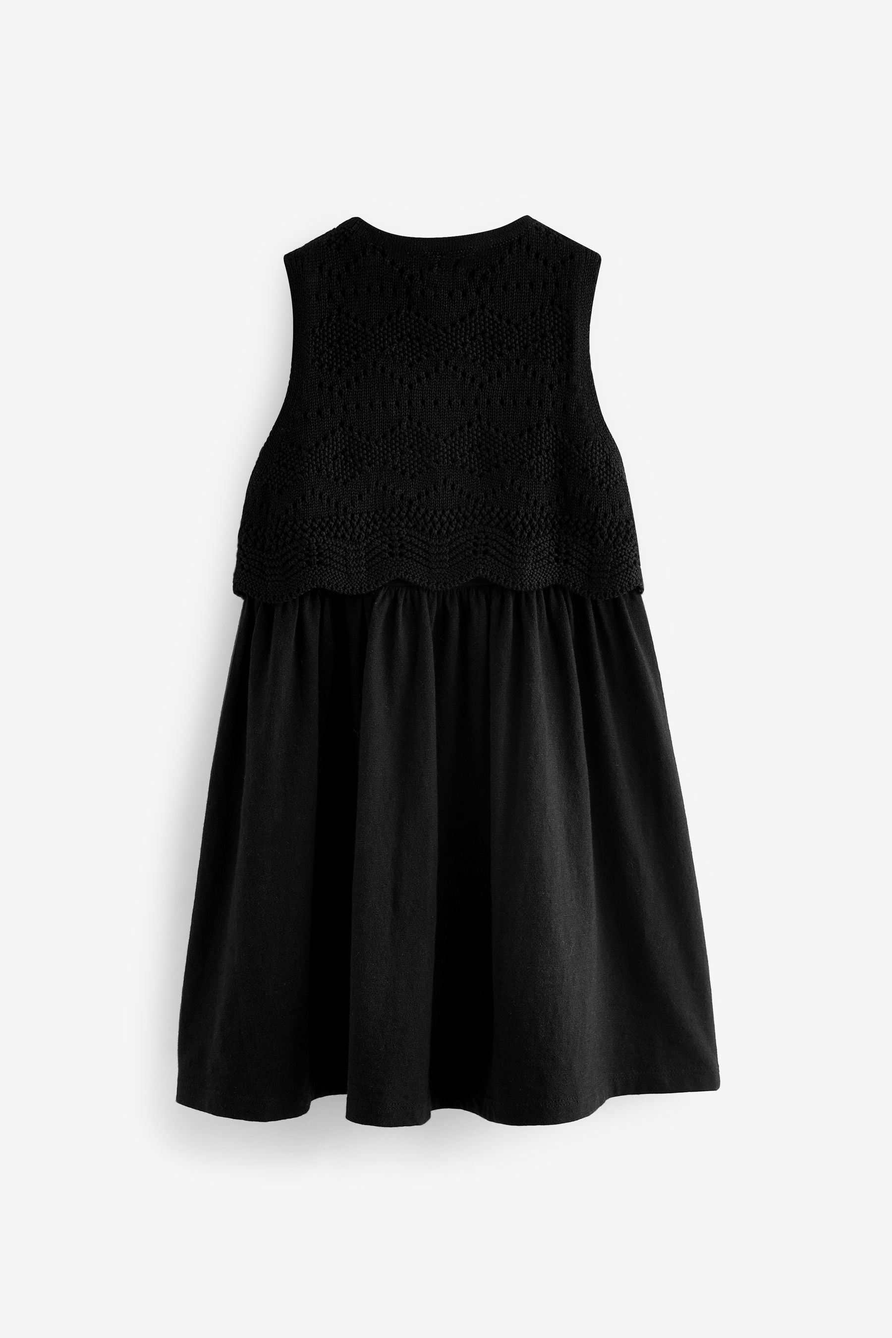 Black Crochet Vest Dress (3-12yrs)