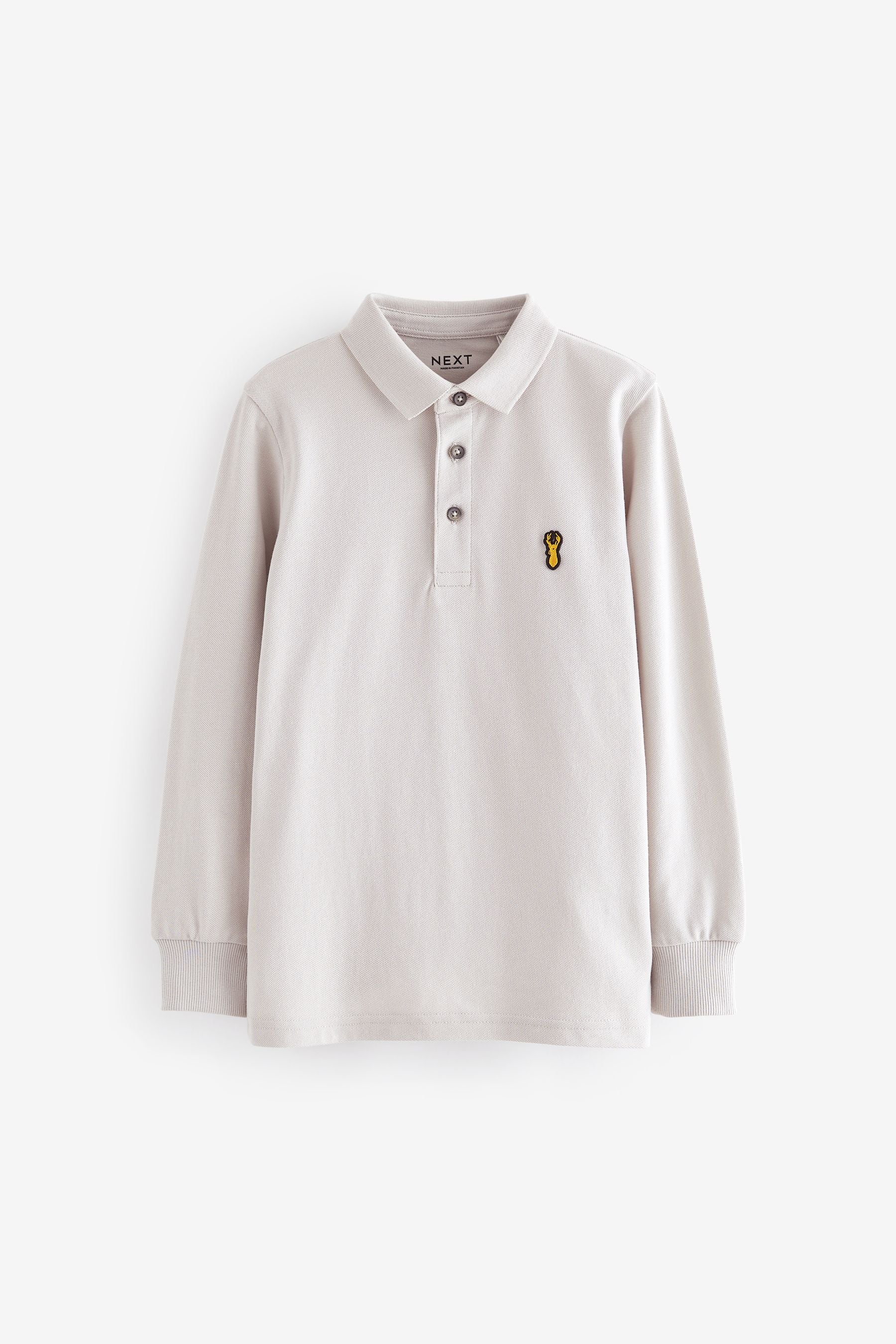 Grey Long Sleeve Polo Shirt (3-16yrs)