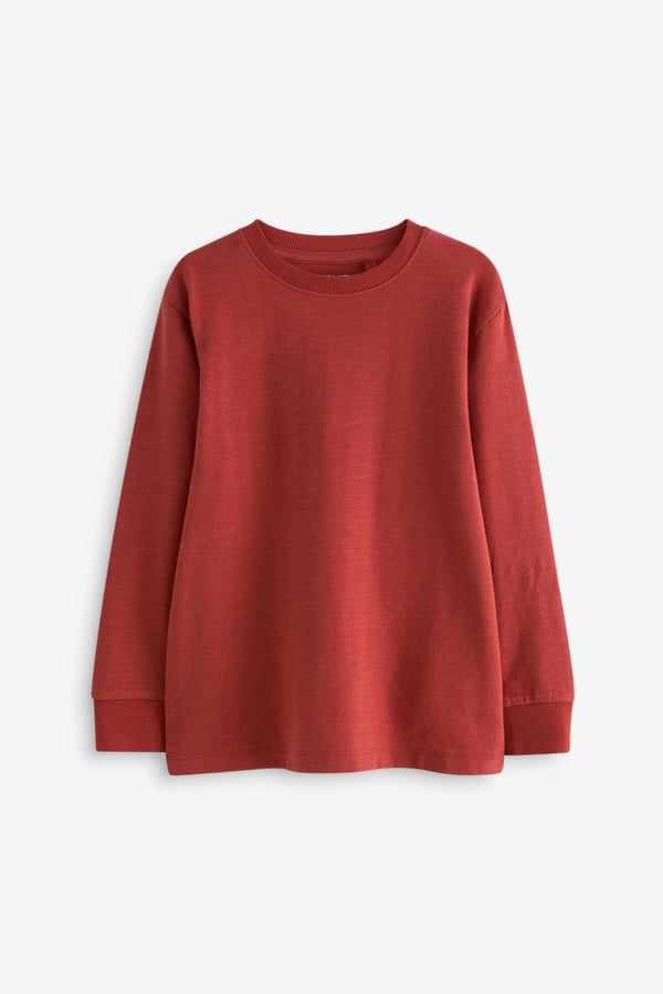 Rust Brown Long Sleeve Cosy T-Shirt (3-16yrs)