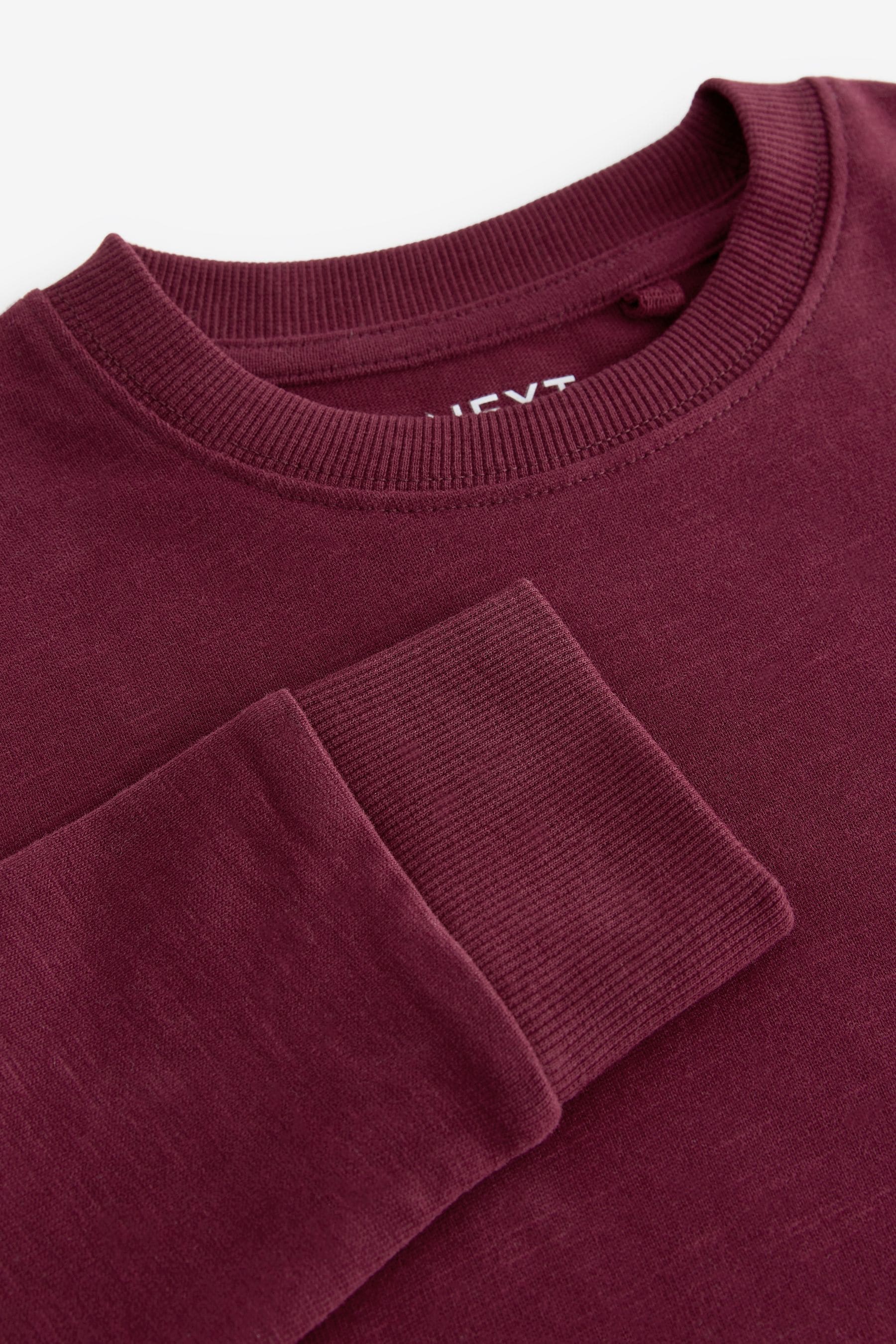 Berry Red Long Sleeve Cosy T-Shirt (3-16yrs)