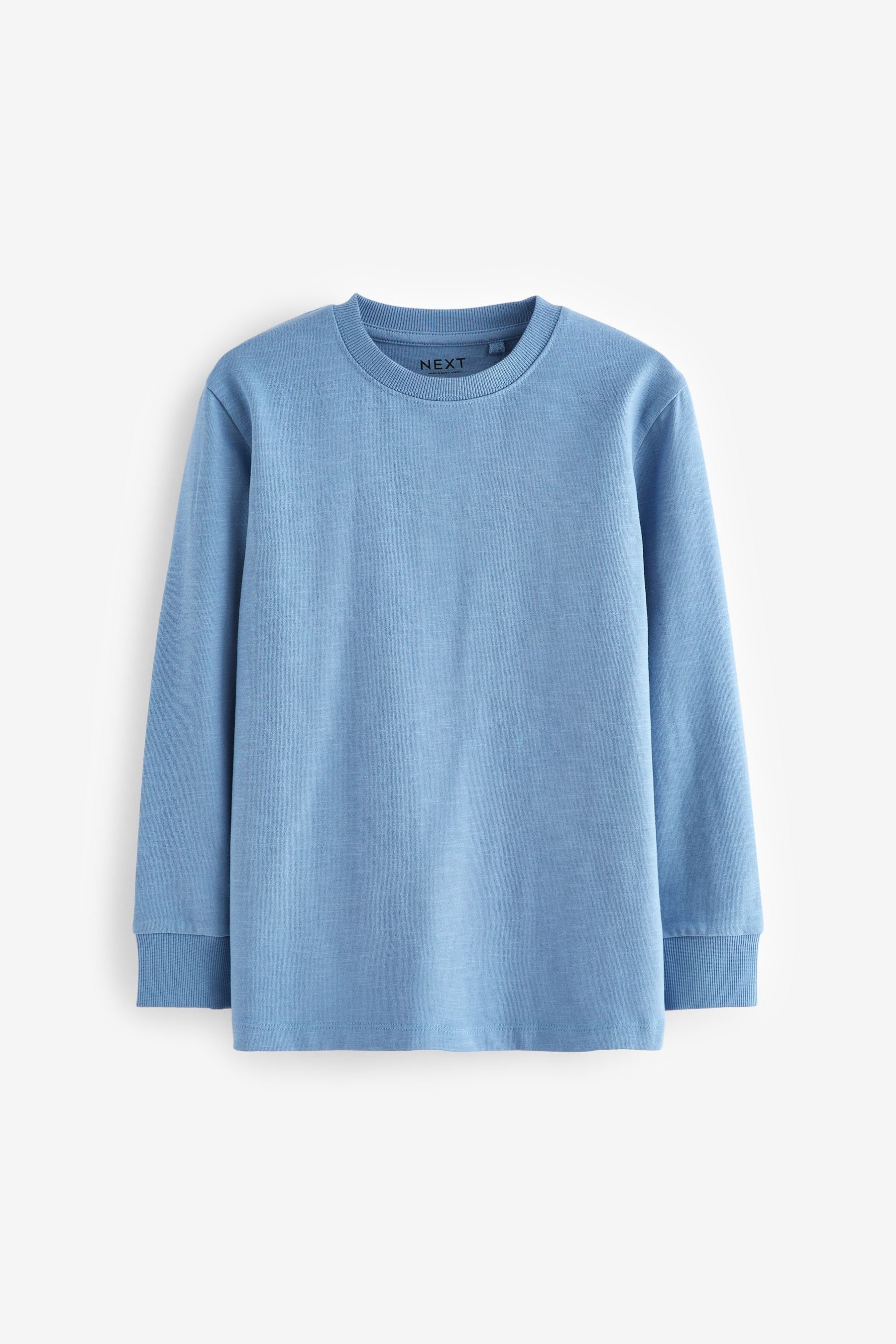 Light Blue 100% Cotton Long Sleeve Cosy T-Shirt (3-16yrs)