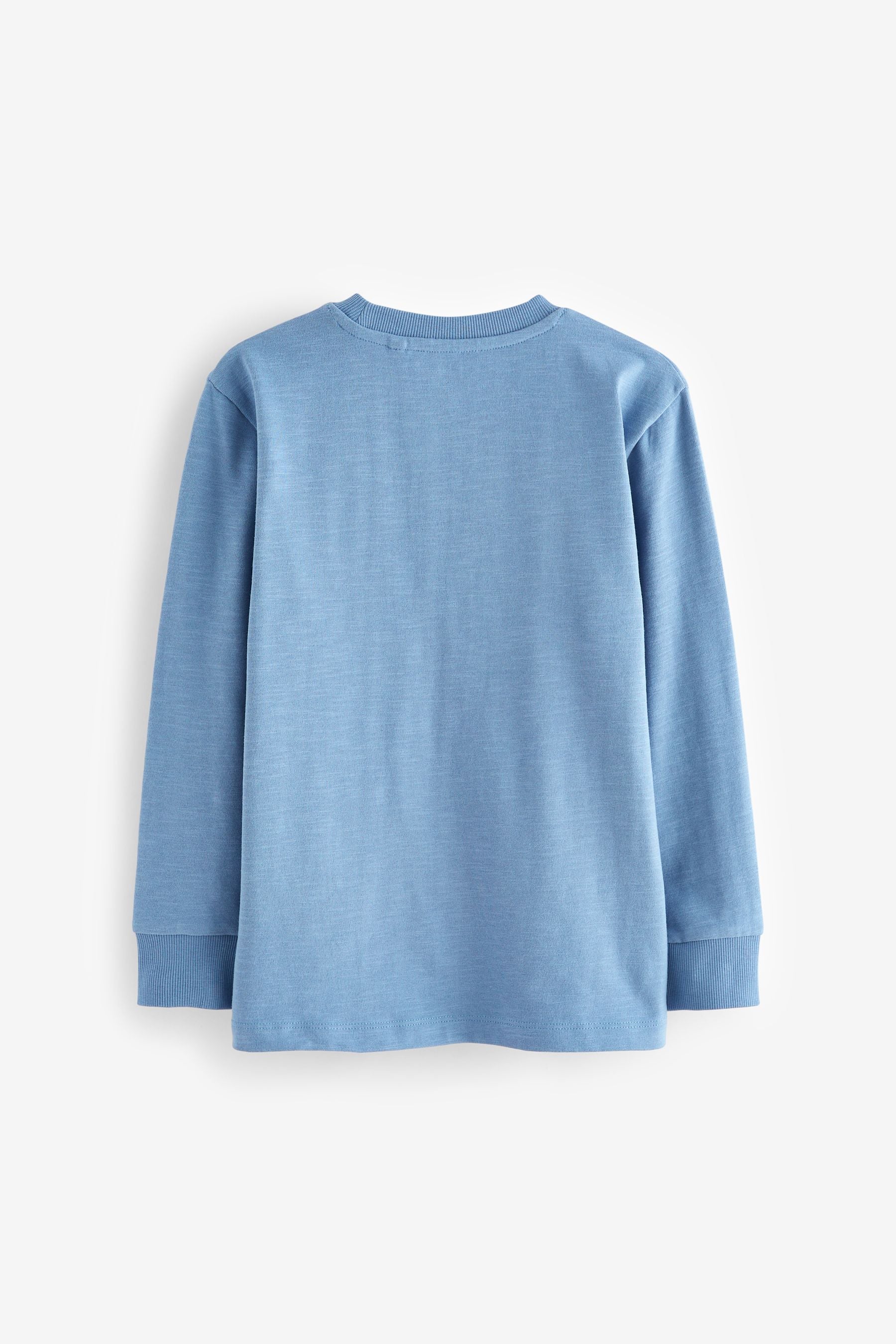 Light Blue 100% Cotton Long Sleeve Cosy T-Shirt (3-16yrs)