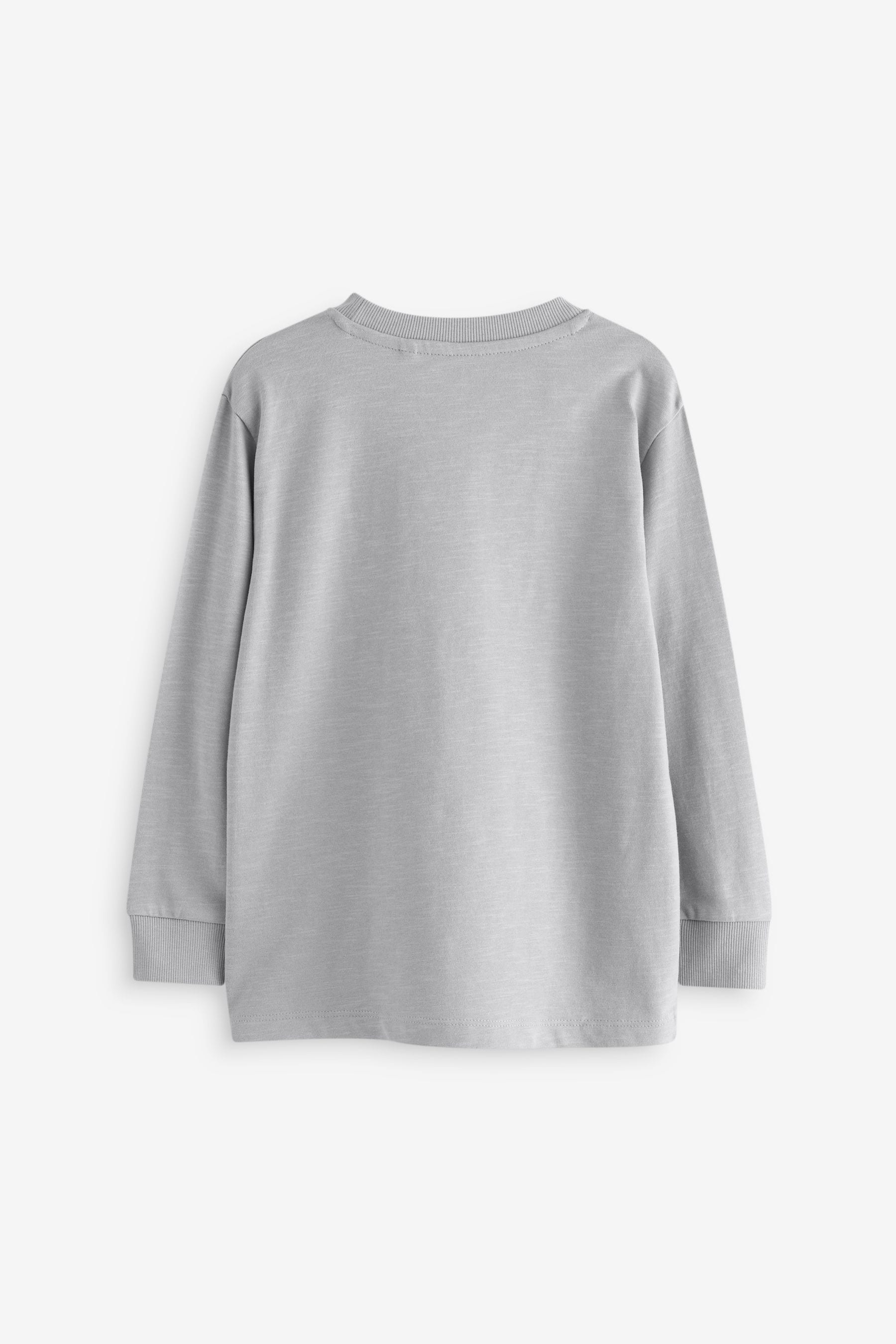 Light Grey 100% Cotton Long Sleeve Cosy T-Shirt (3-16yrs)