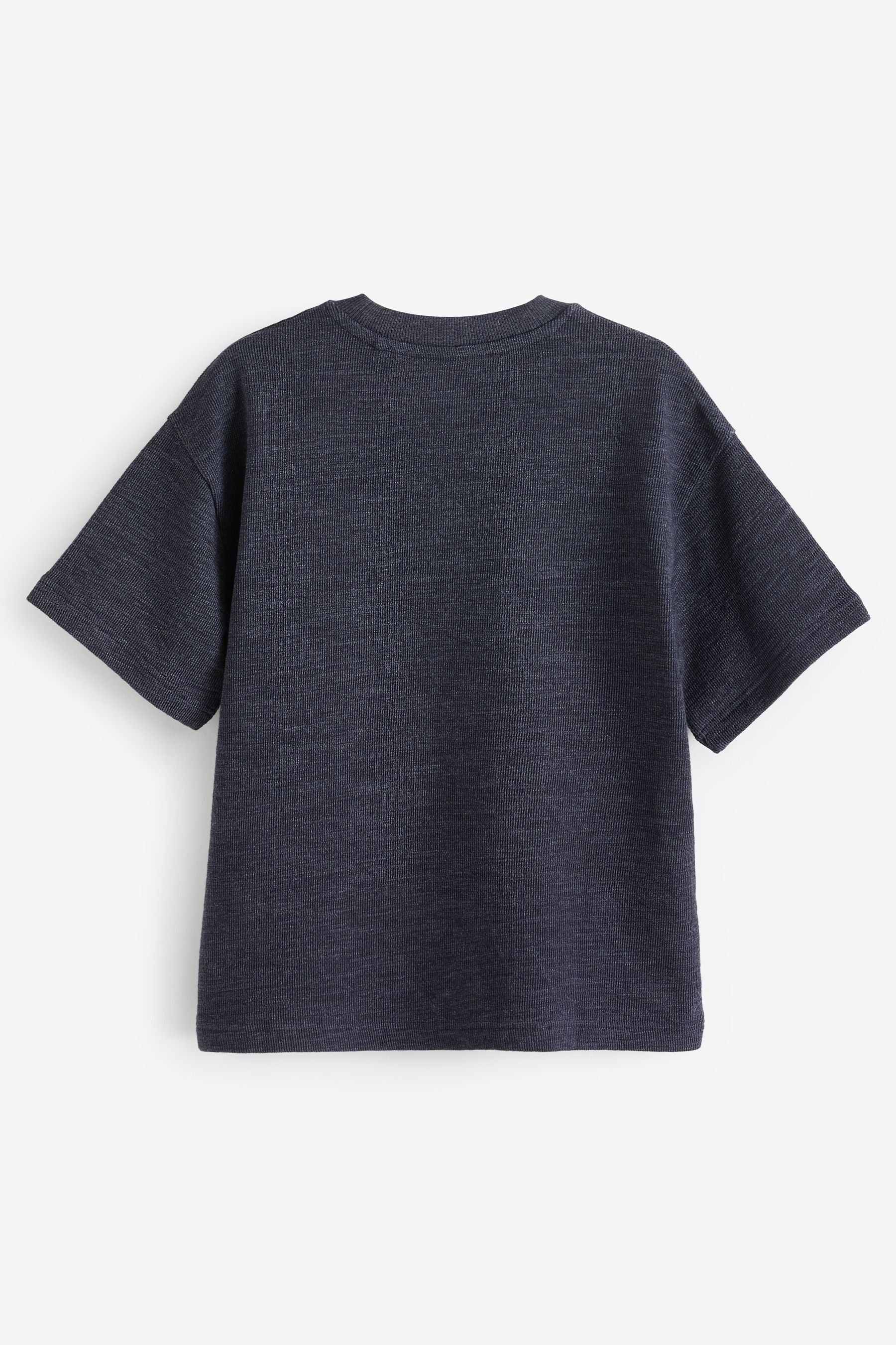 Navy Blue Oversized Fit Short Sleeve Textured T-Shirt (3-16yrs)