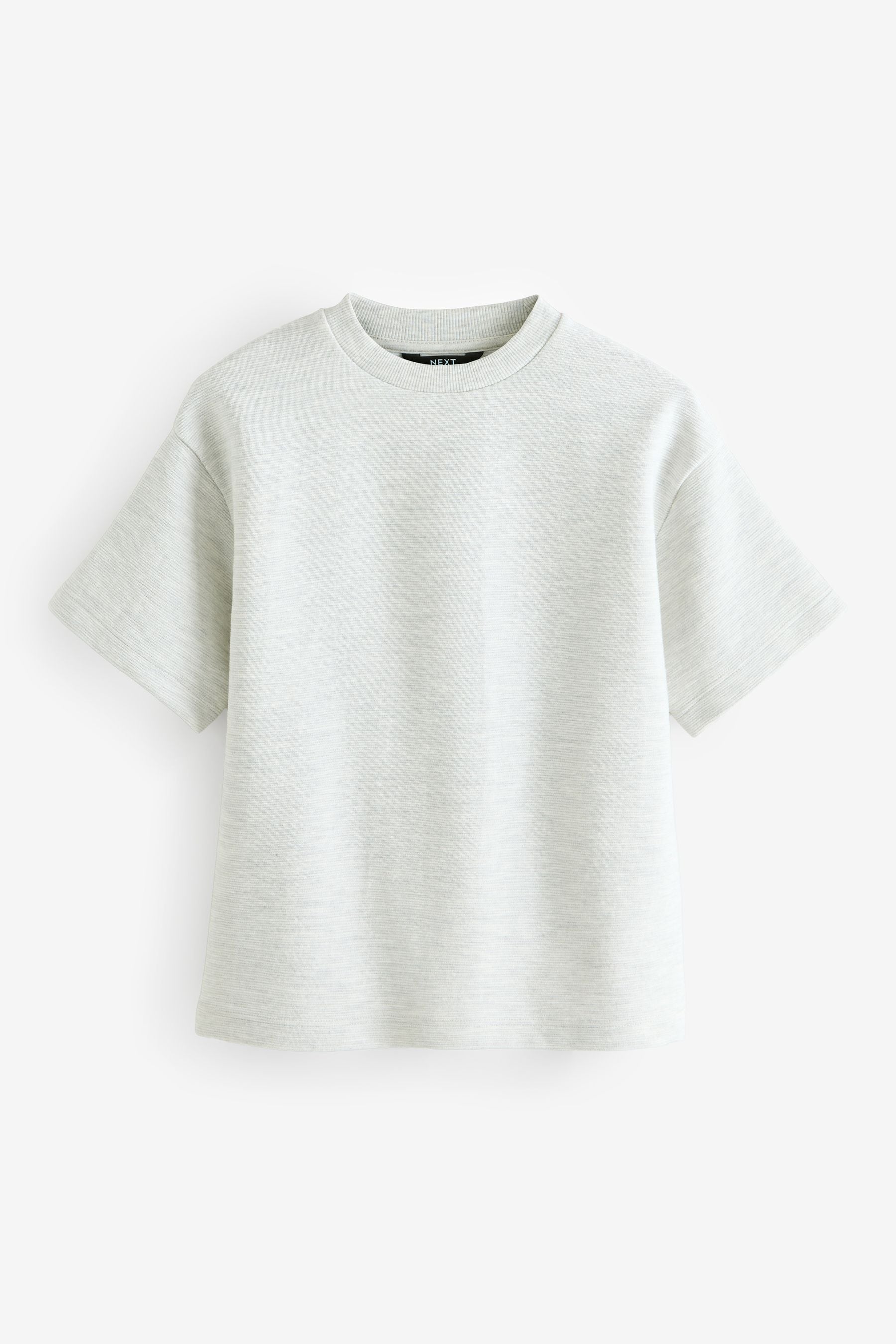 Grey Oversized Fit Short Sleeve Textured T-Shirt (3-16yrs)