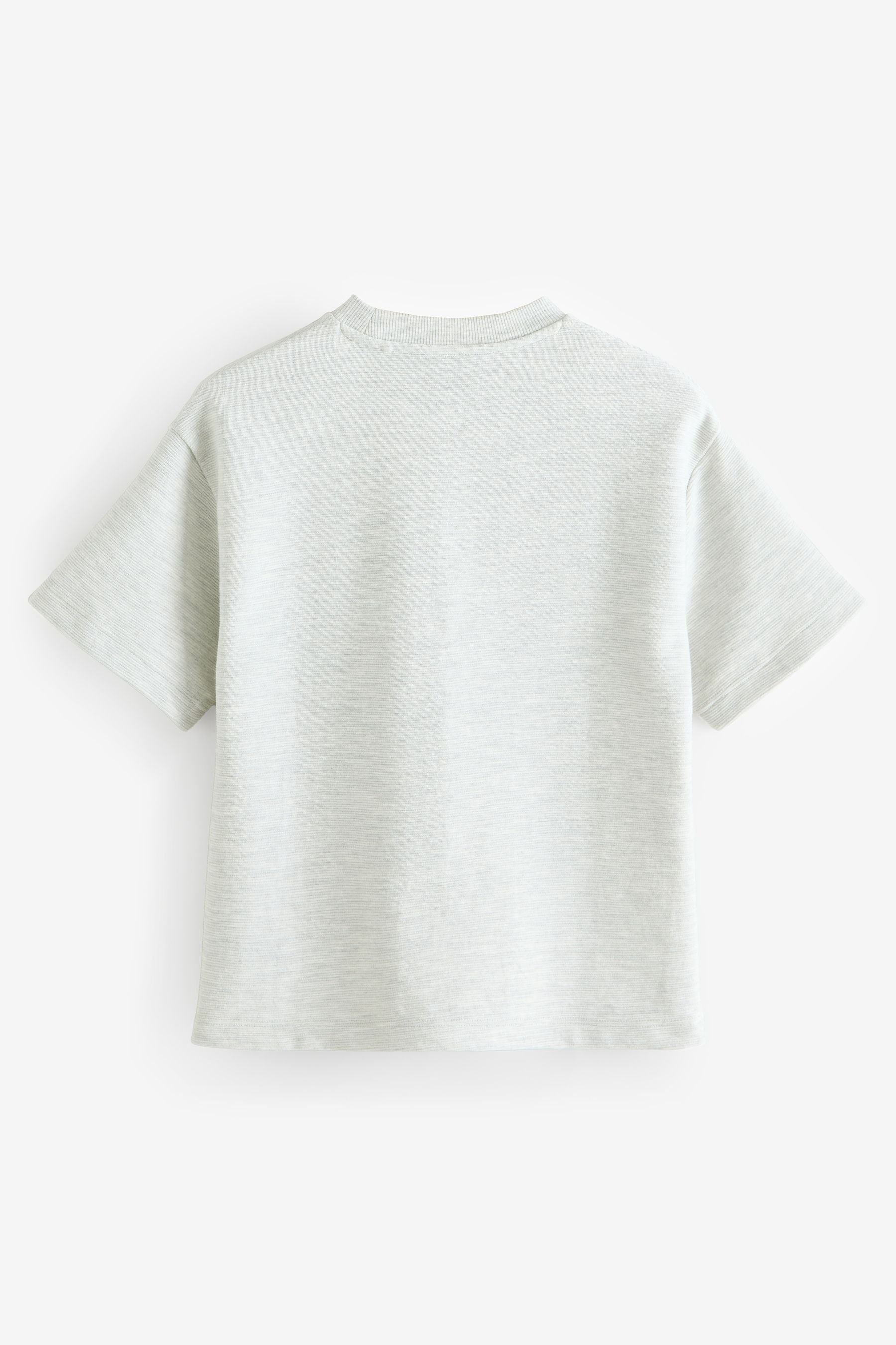 Grey Oversized Fit Short Sleeve Textured T-Shirt (3-16yrs)