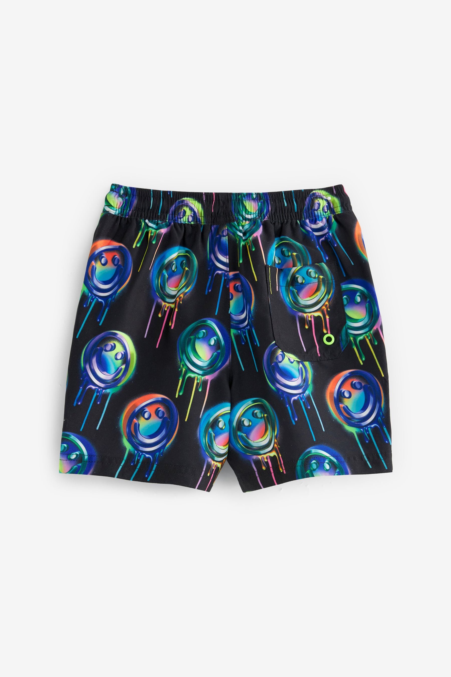 Black Graffiti Printed Swim Shorts (3mths-16yrs)