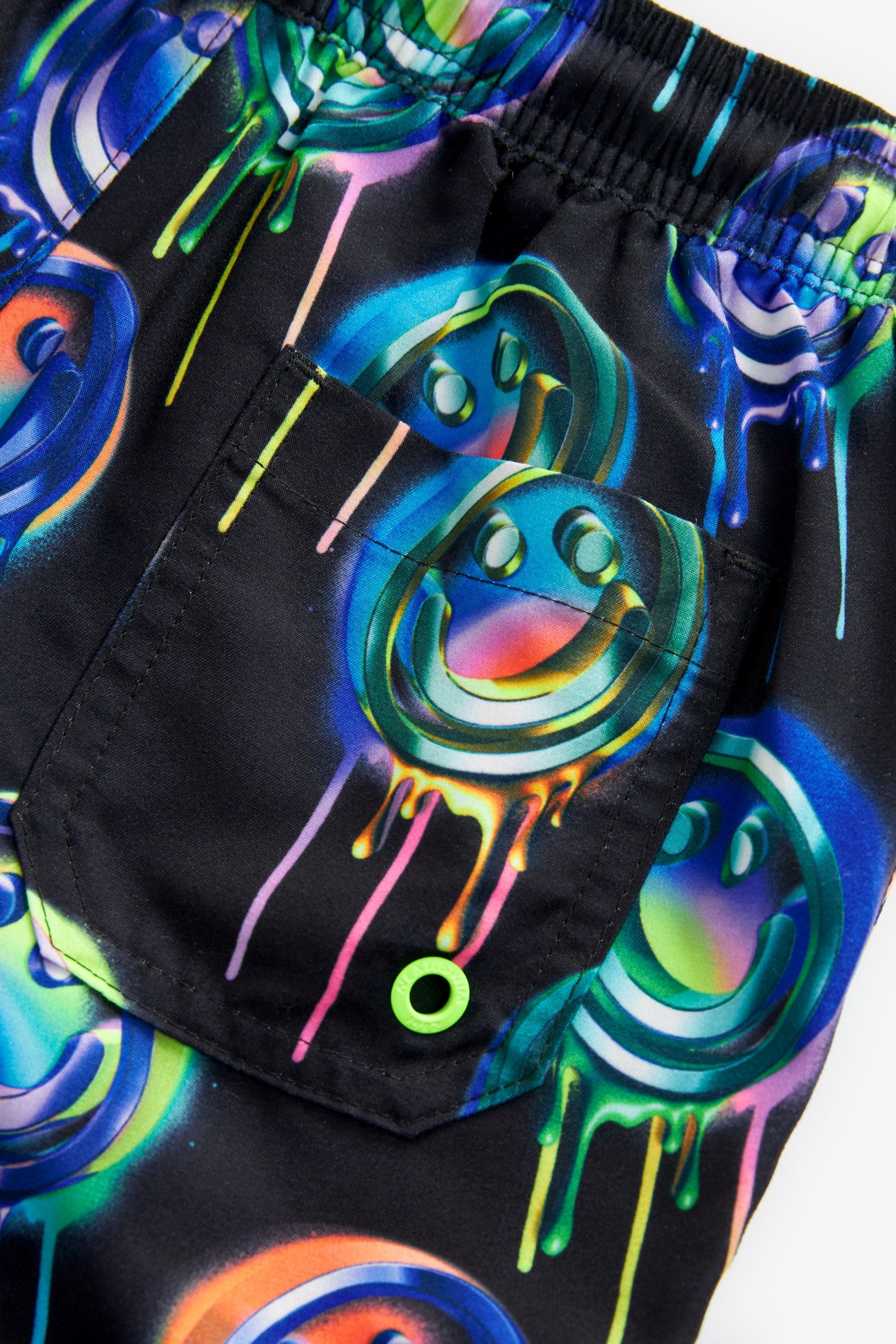 Black Graffiti Printed Swim Shorts (3mths-16yrs)