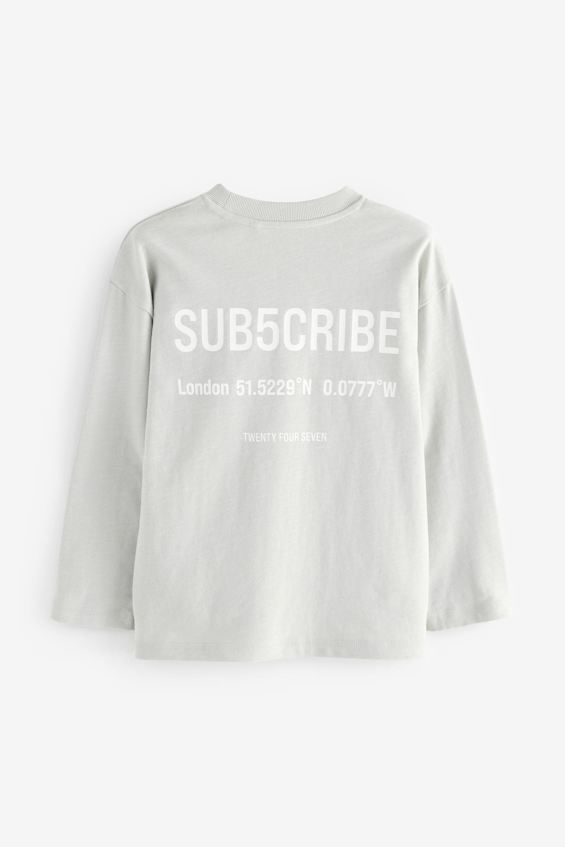 Grey Subscribe Long Sleeve T-Shirts 2 Pack (3-16yrs)