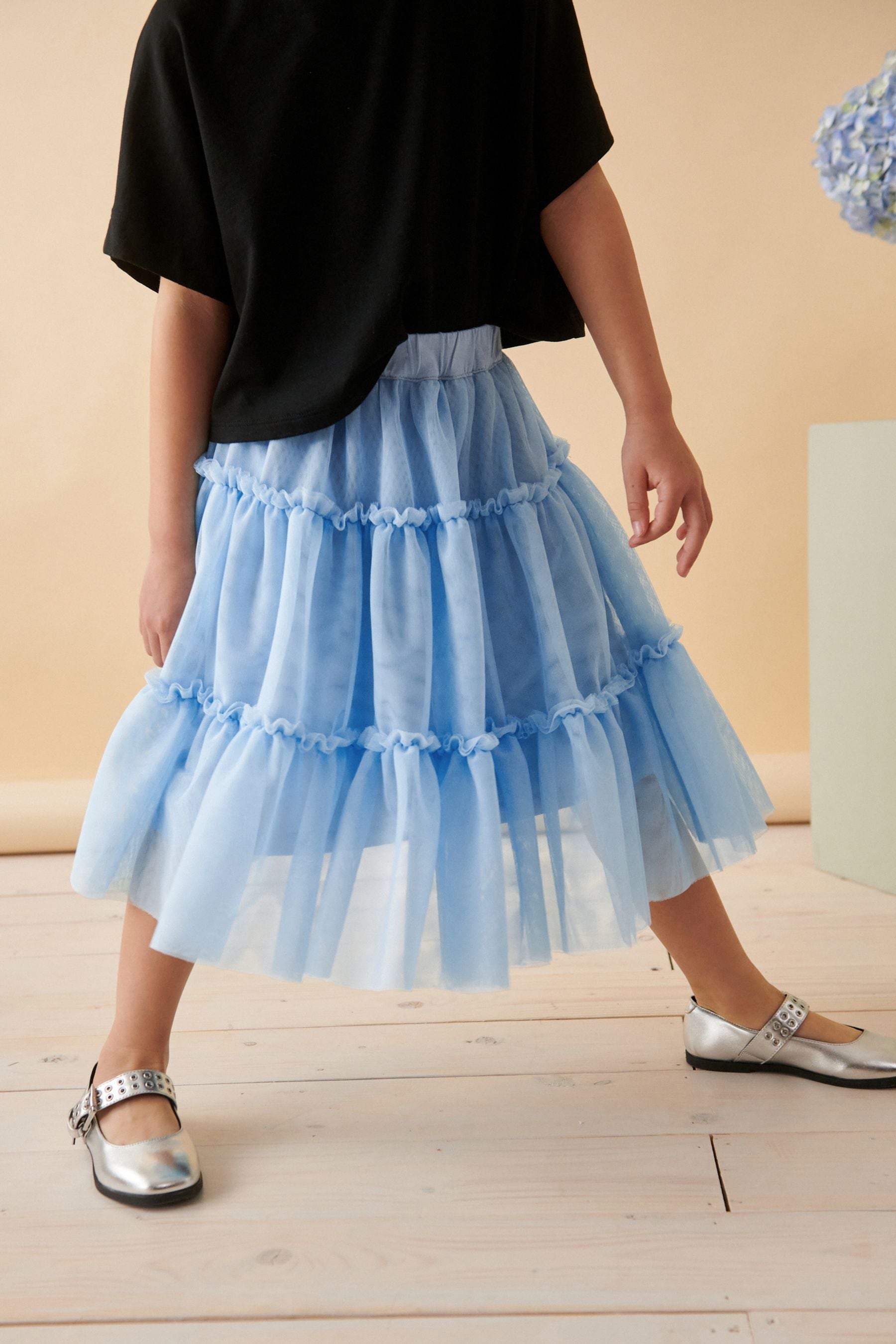 Blue Mesh Skirt (3-16yrs)