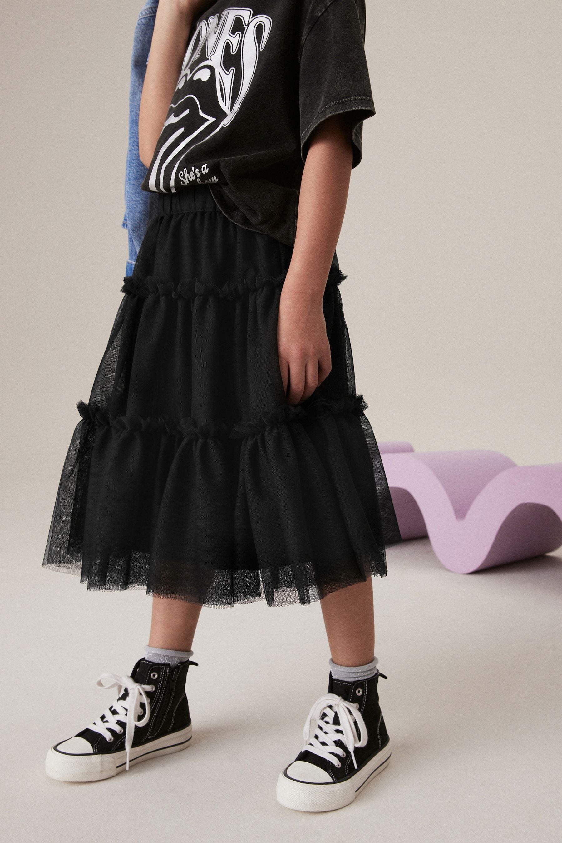 Black Mesh Skirt (3-16yrs)