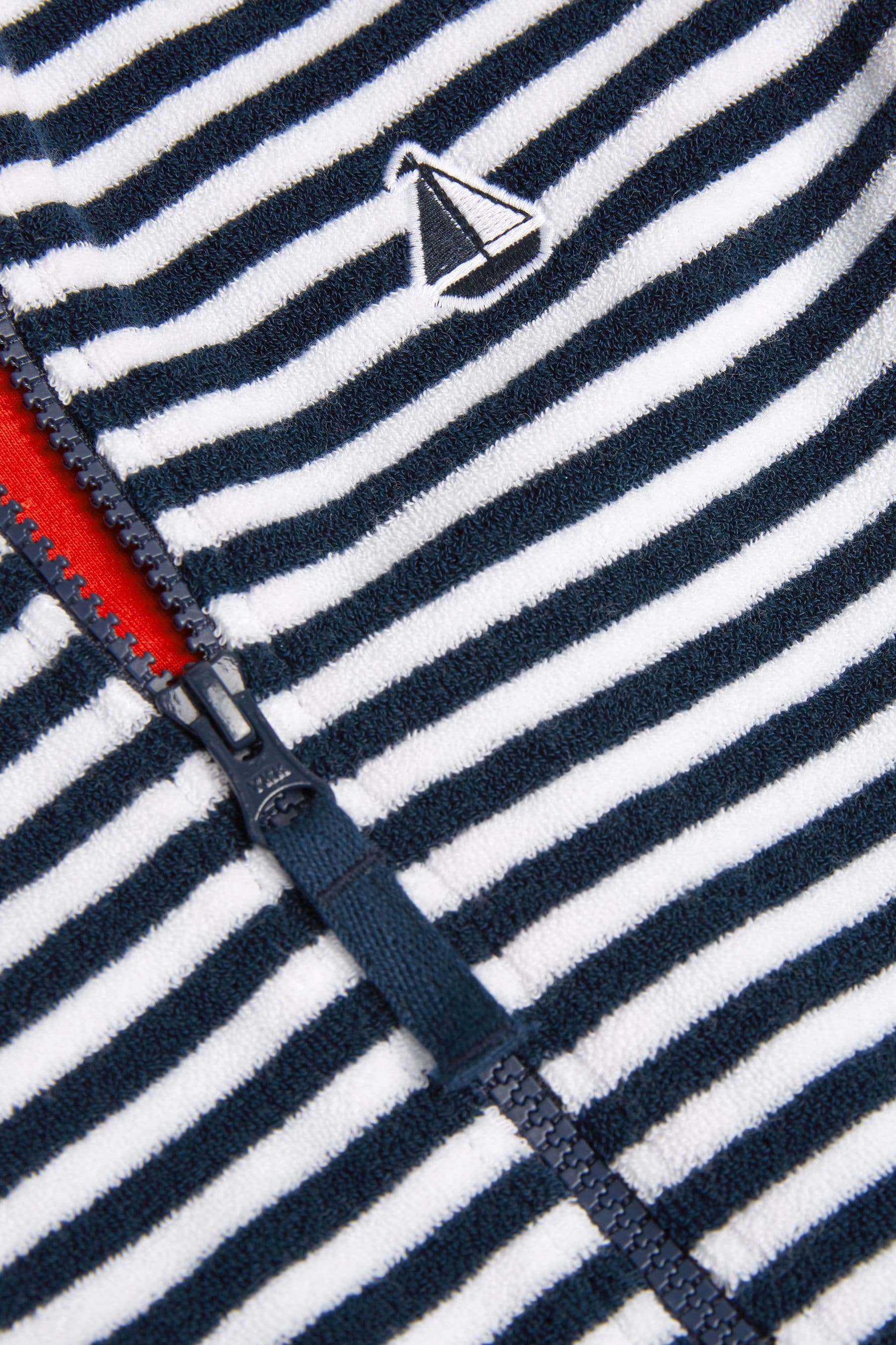 Navy Stripe Towelling All-In-One (3mths-7yrs)