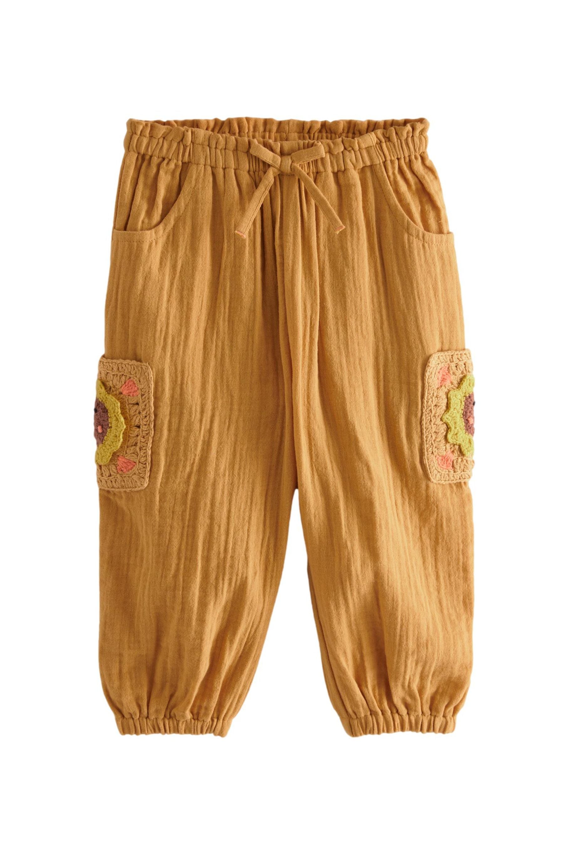 Ochre Yellow Crochet Pocket Trousers (3mths-7yrs)