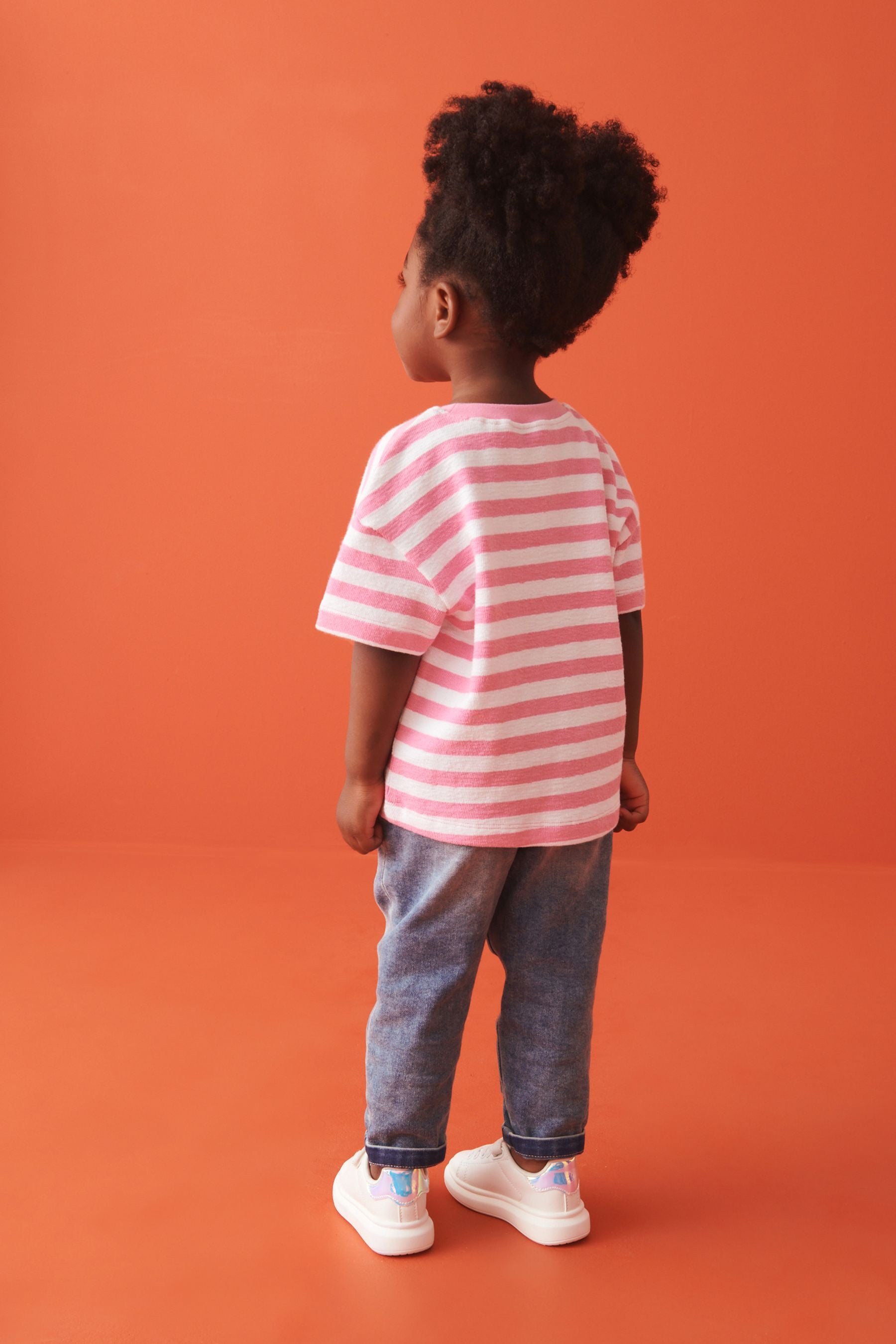 Pink Stripey Dog Short Sleeve T-Shirt (3mths-7yrs)