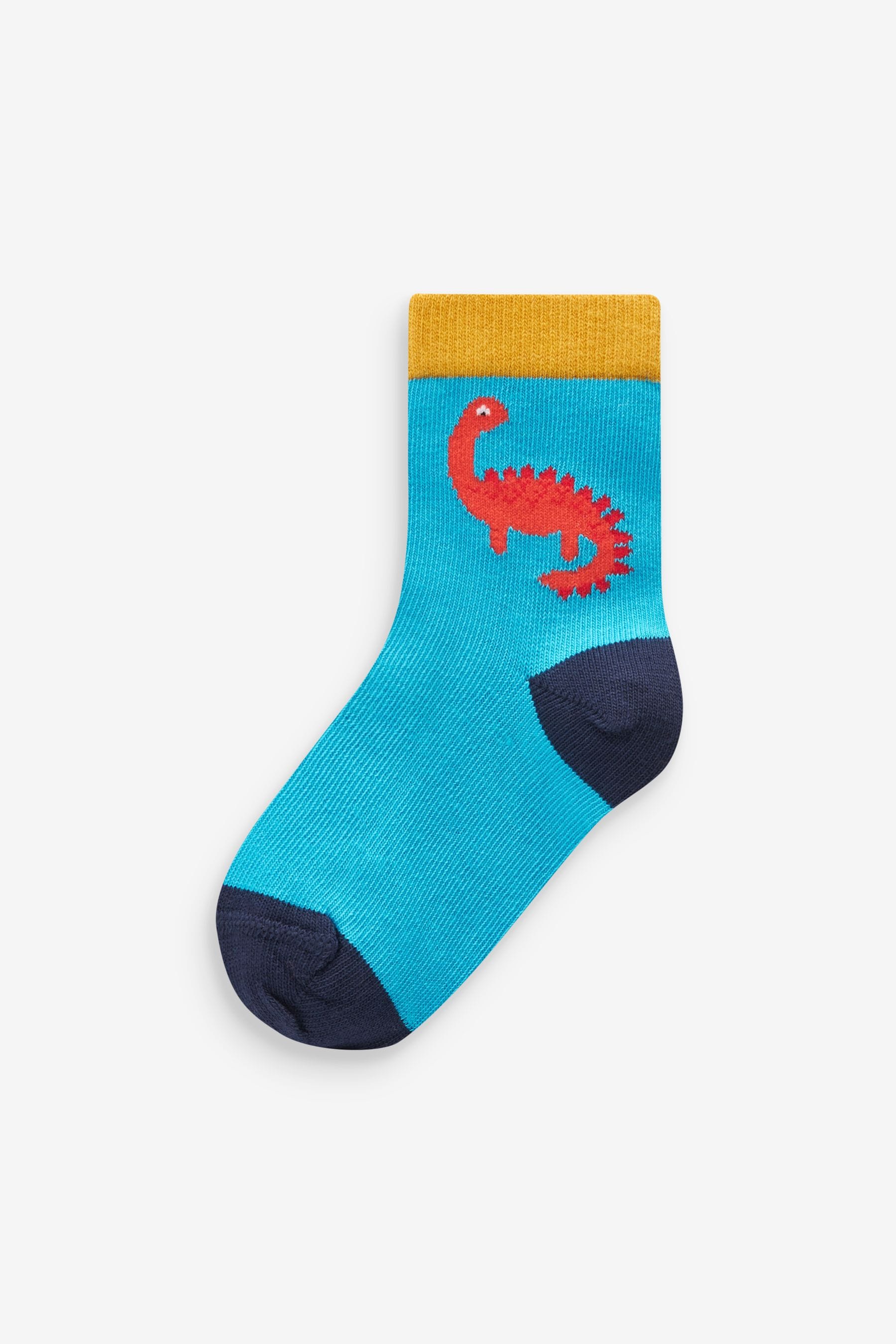 Bright Dino 10 Pack Cotton Rich Socks