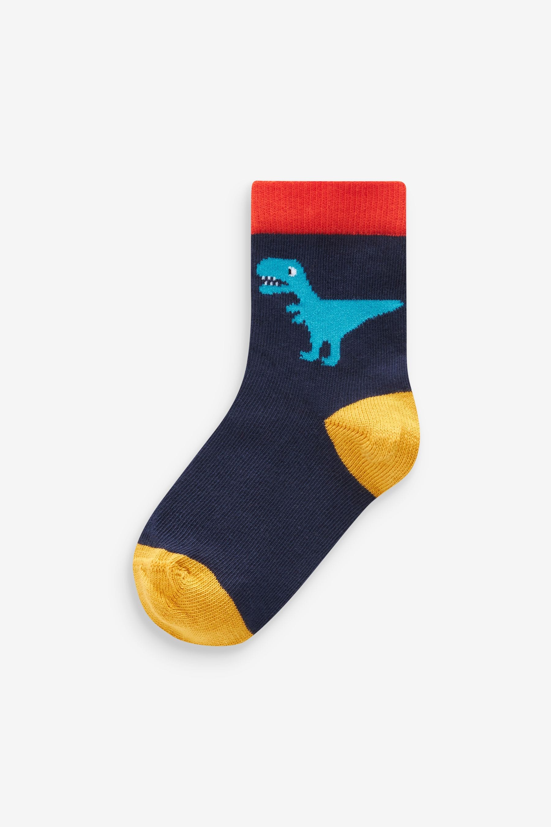 Bright Dino 10 Pack Cotton Rich Socks