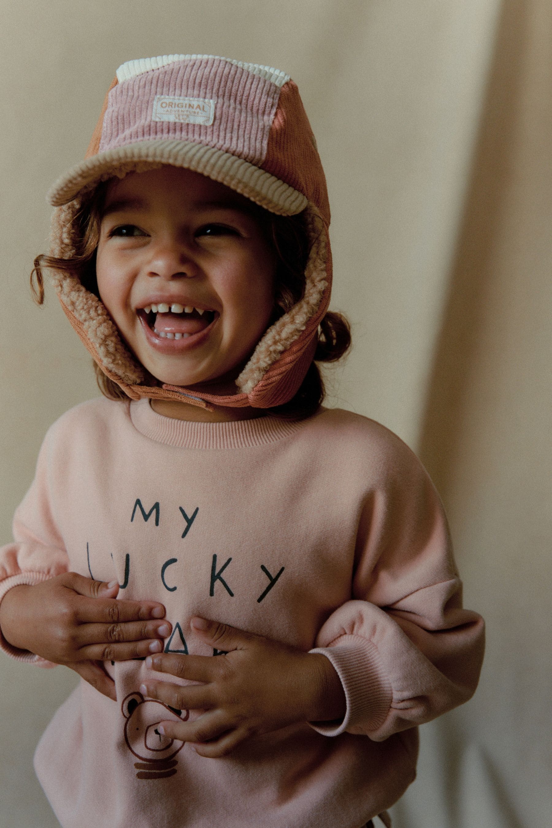 Neutral Colourblock Trapper Hat (3mths-13yrs)