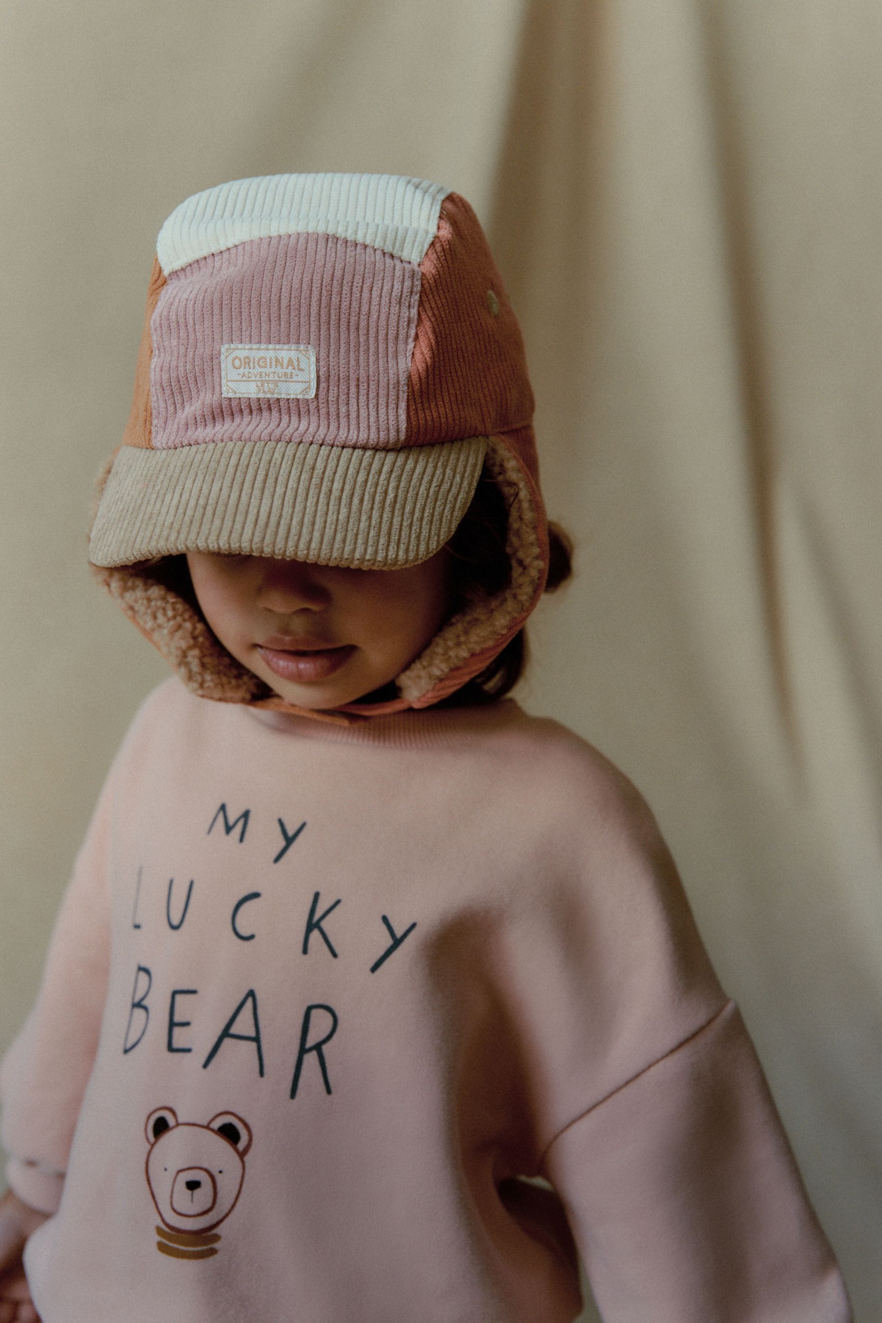 Neutral Colourblock Trapper Hat (3mths-13yrs)