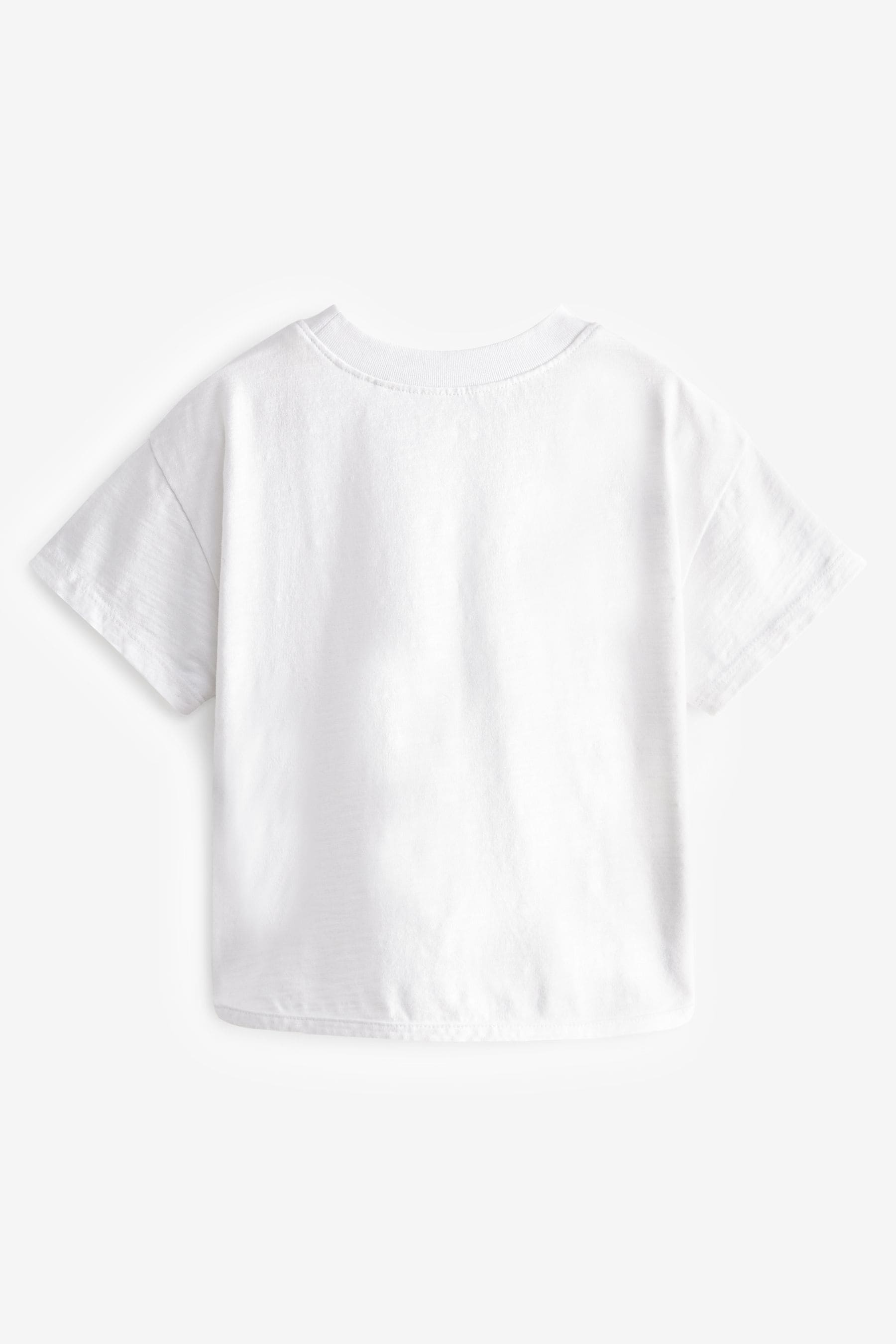 White 100% Cotton Short Sleeve Appliqué T-Shirt (3mths-7yrs)