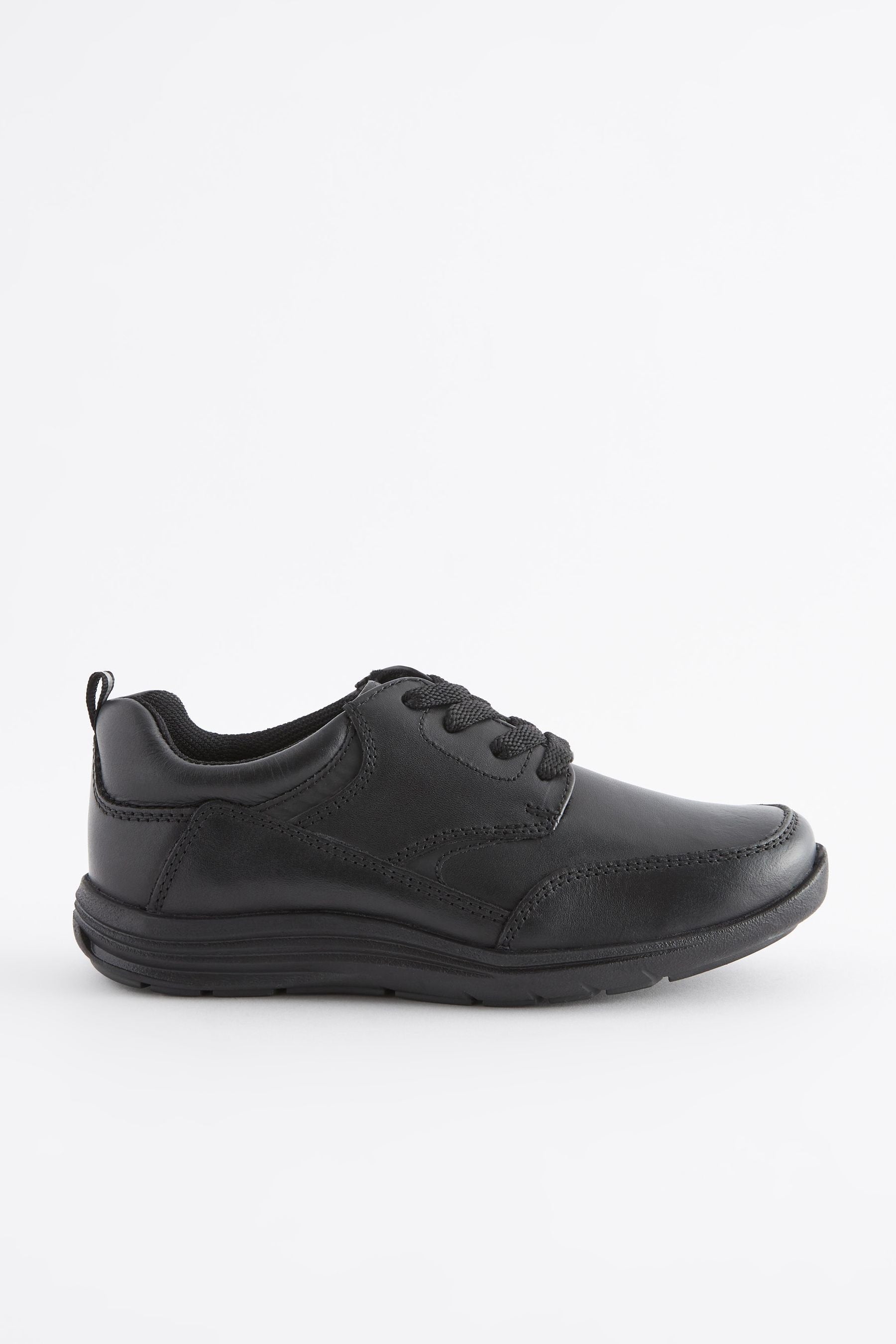 Black School Leather Lace-Up Shoes