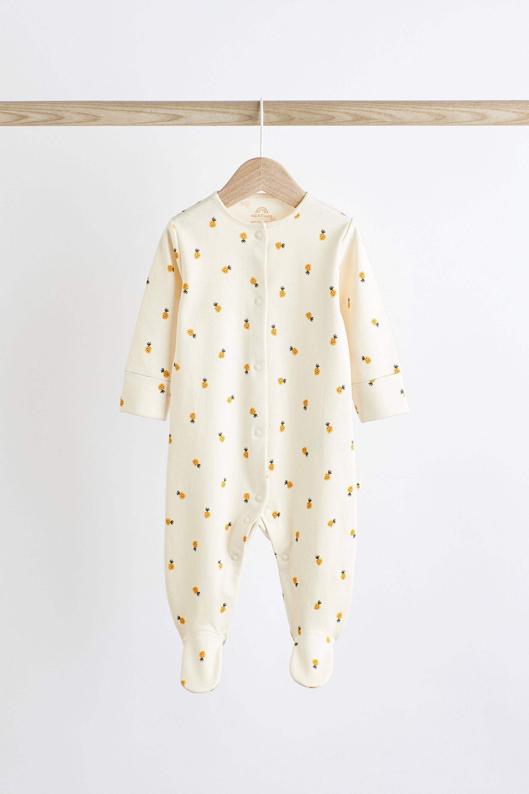 Bright Palm Print Baby Cotton Sleepsuits 5 Pack (0-2yrs)