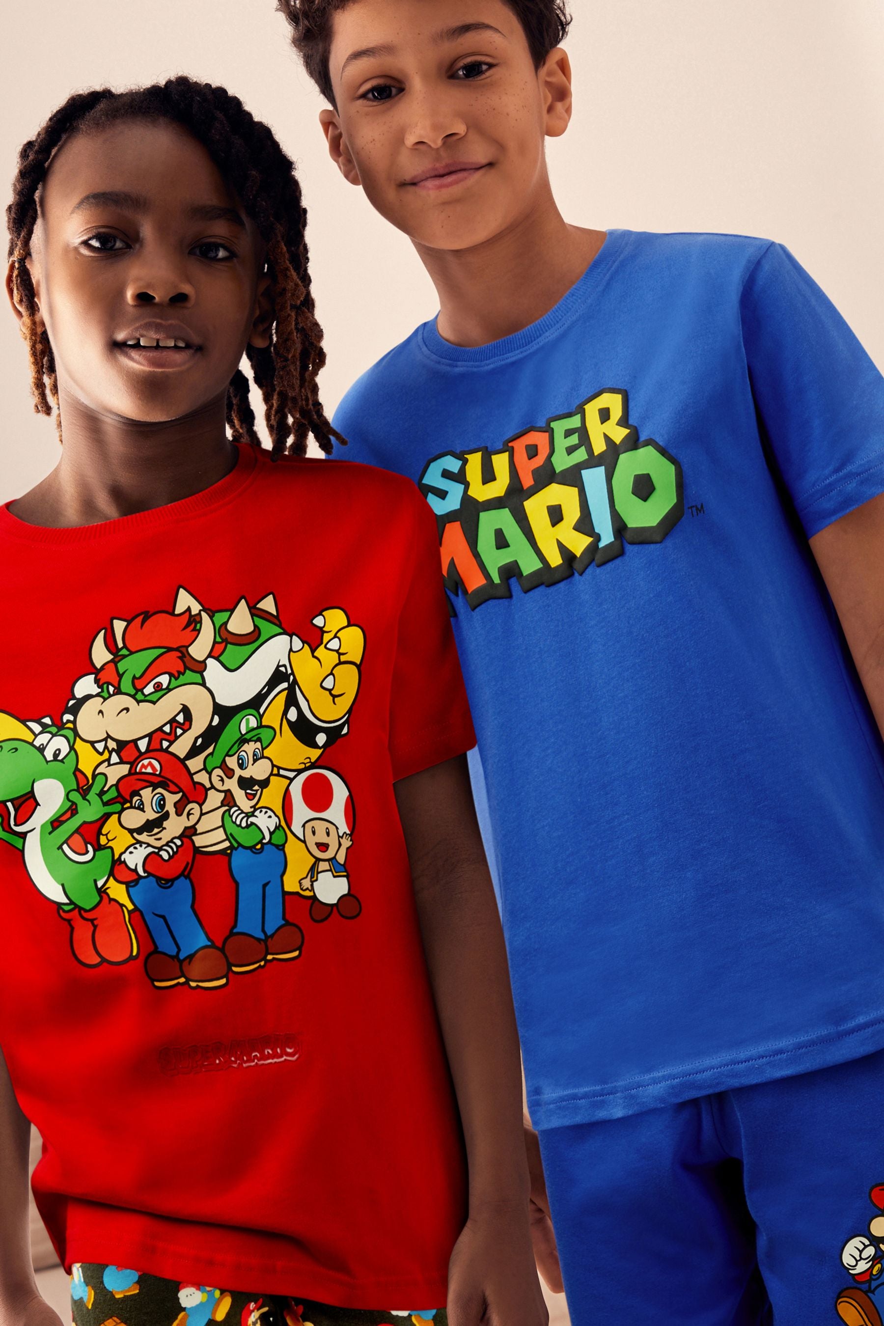 Blue/Red Super Mario Short Pyjamas 2 Pack (3-16yrs)