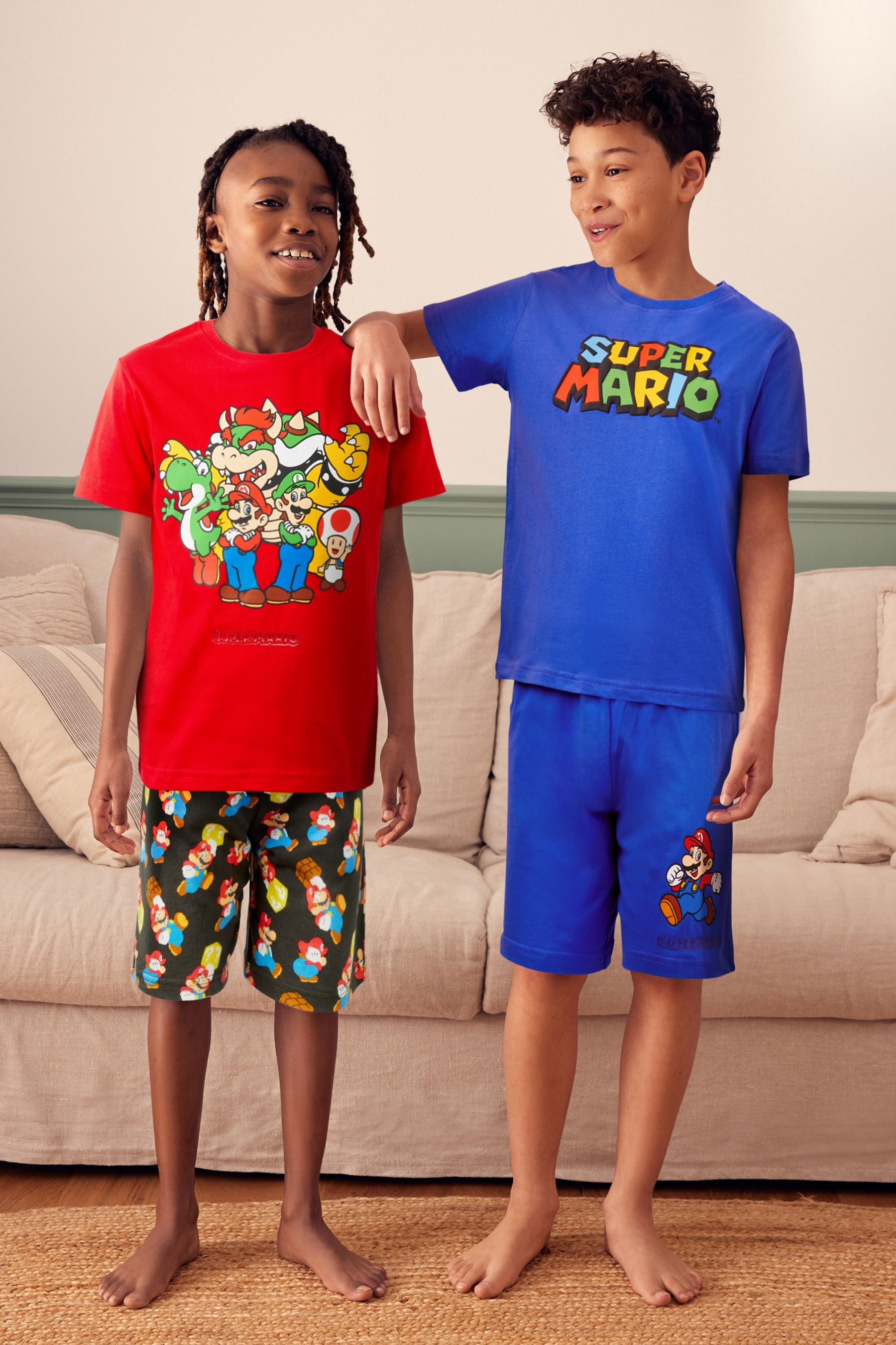 Blue/Red Super Mario Short Pyjamas 2 Pack (3-16yrs)