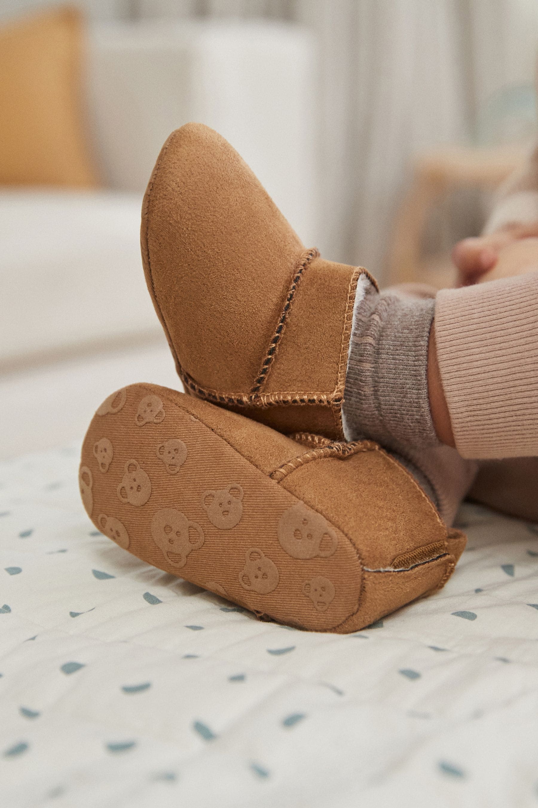 Tan Brown Warm Lined Baby Boots (0-2mths)