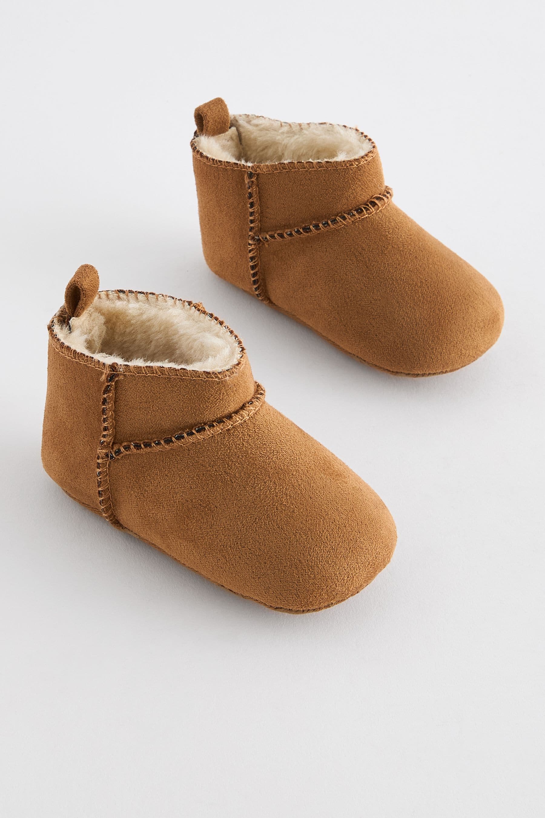 Tan Brown Warm Lined Baby Boots (0-2mths)