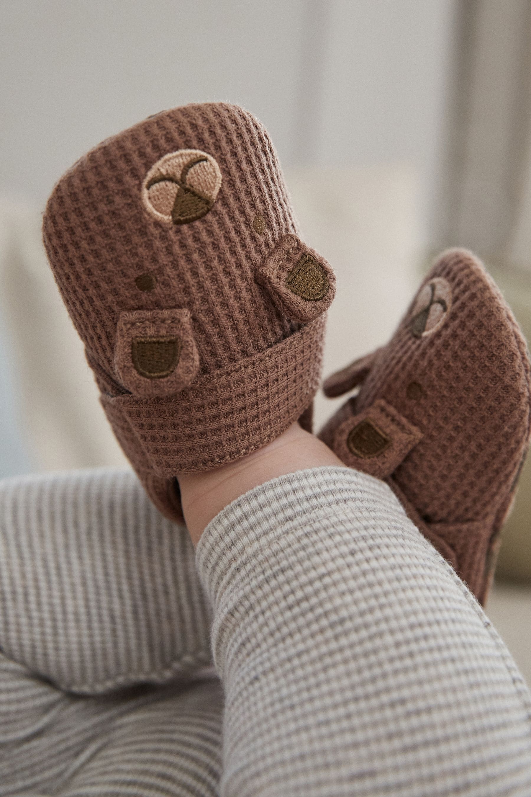 Brown Bear Slip-On Baby Shoes (0-2mths)