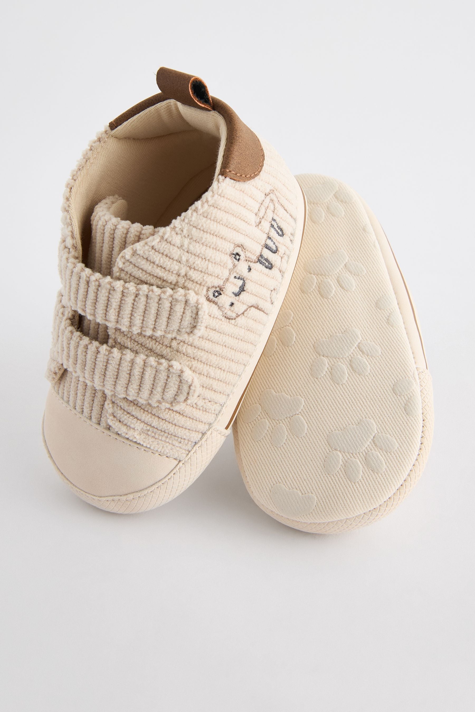 Neutral Tiger Two Strap Easy Fastening Baby Trainers (0-24mths)