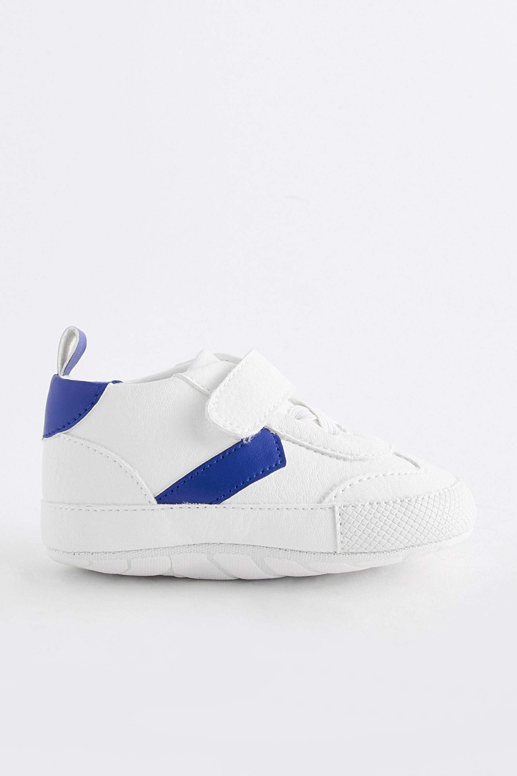 White/Blue Touch Fastening Chevron Baby Trainers (0-24mths)