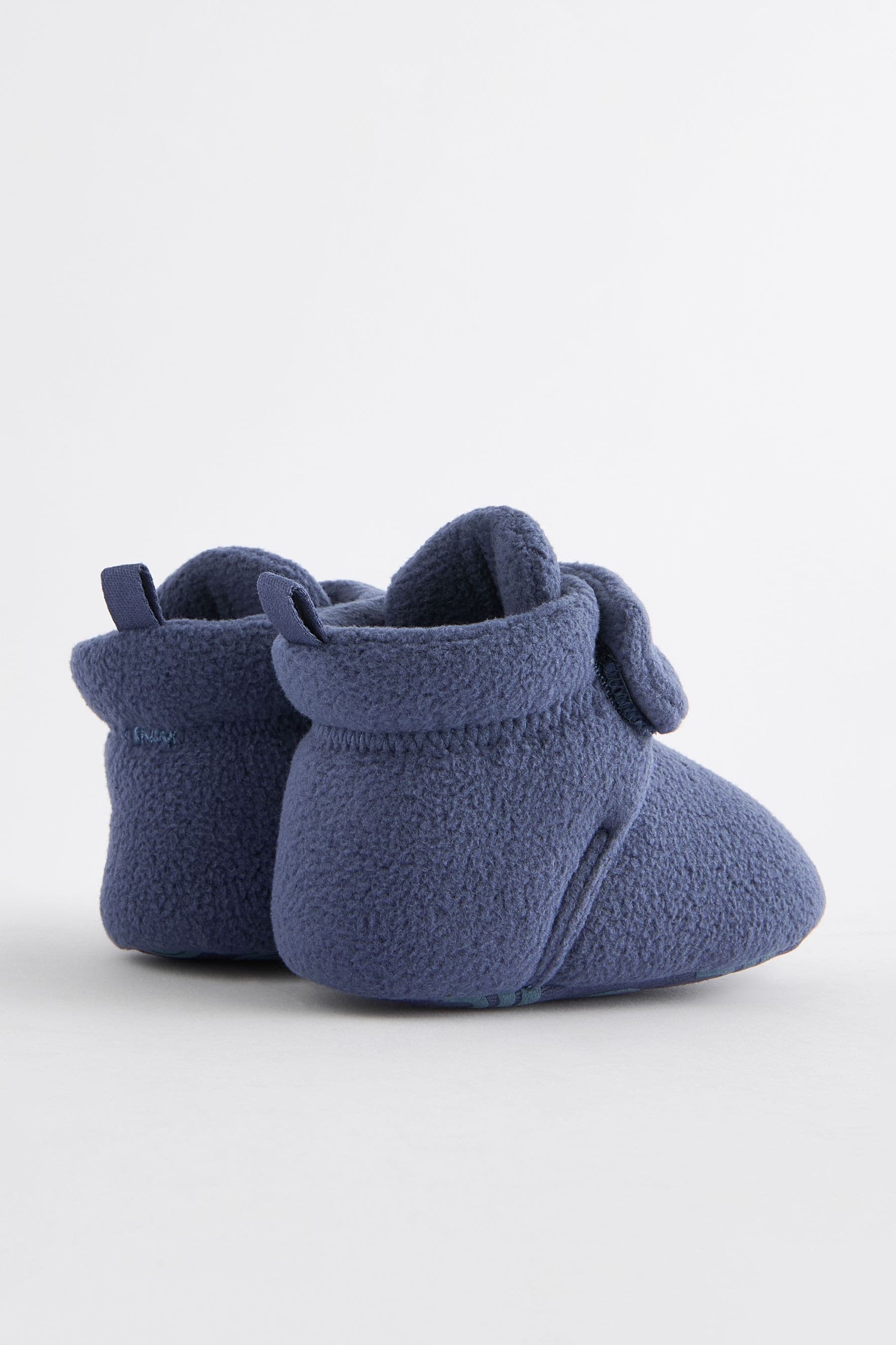 Blue Fleece Cosy Wrap Baby Slipper Boots (0-2mths)