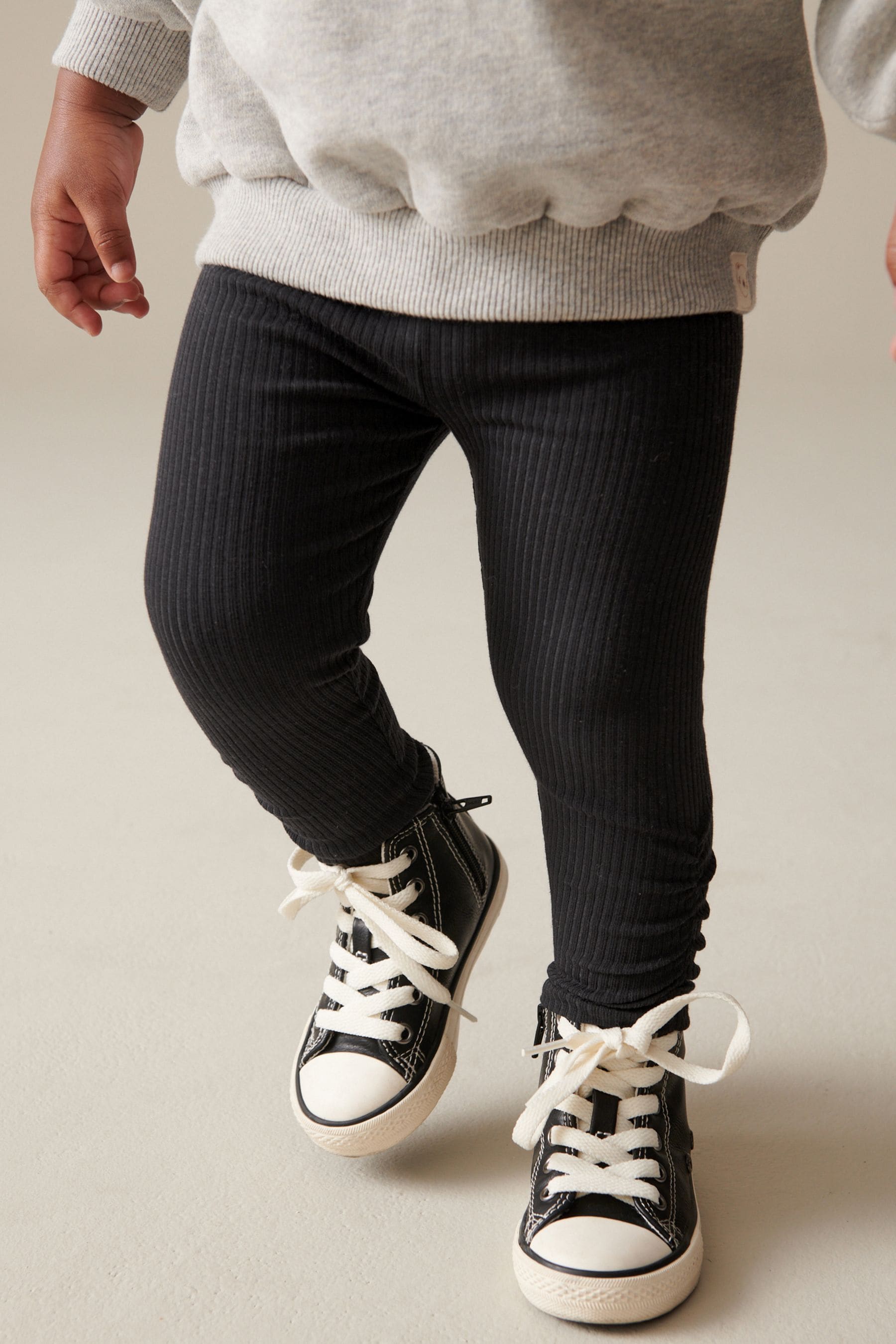 Black Ruched Side Leggings (3mths-7yrs)