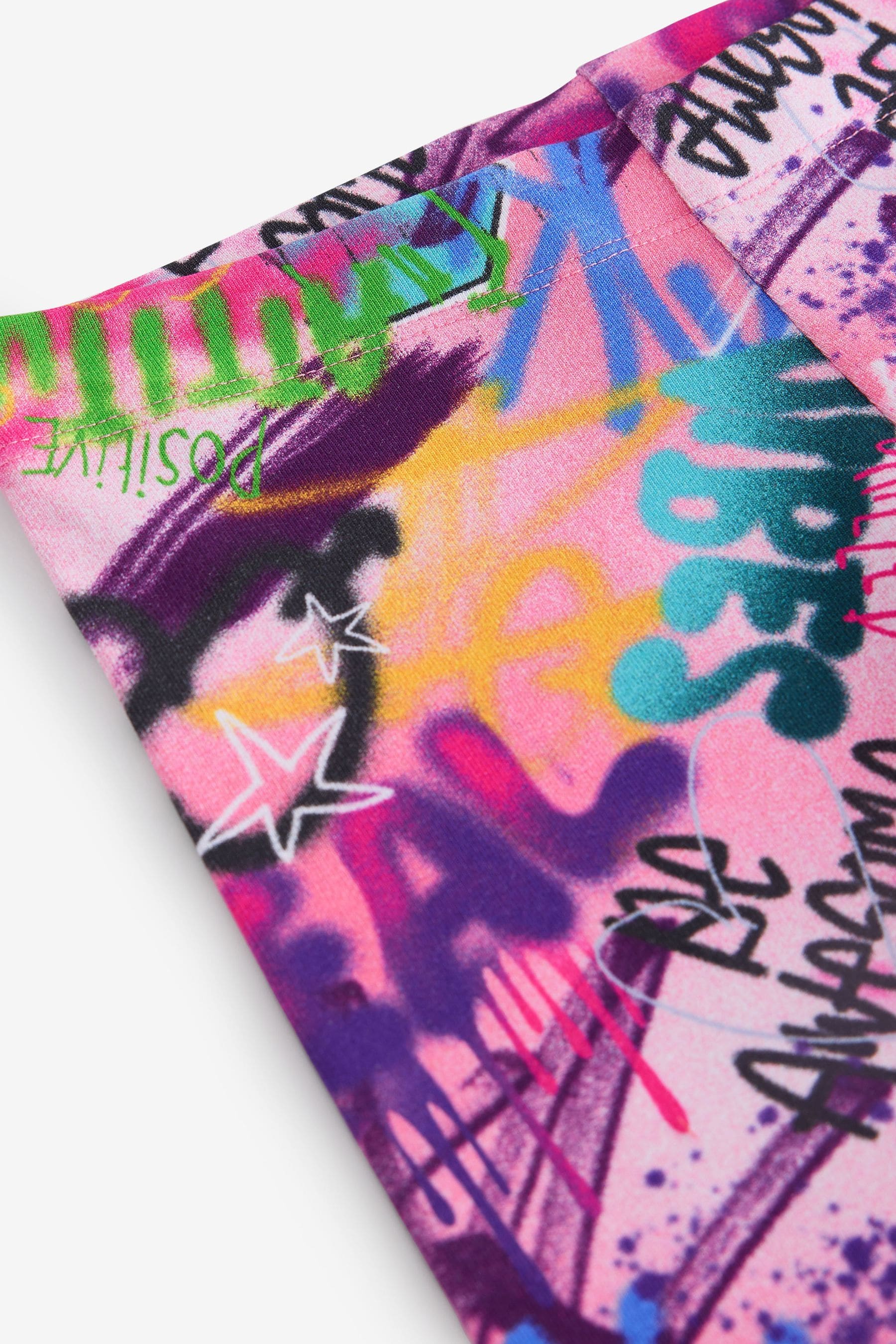 Pink Graffiti Printed Leggings (3-16yrs)