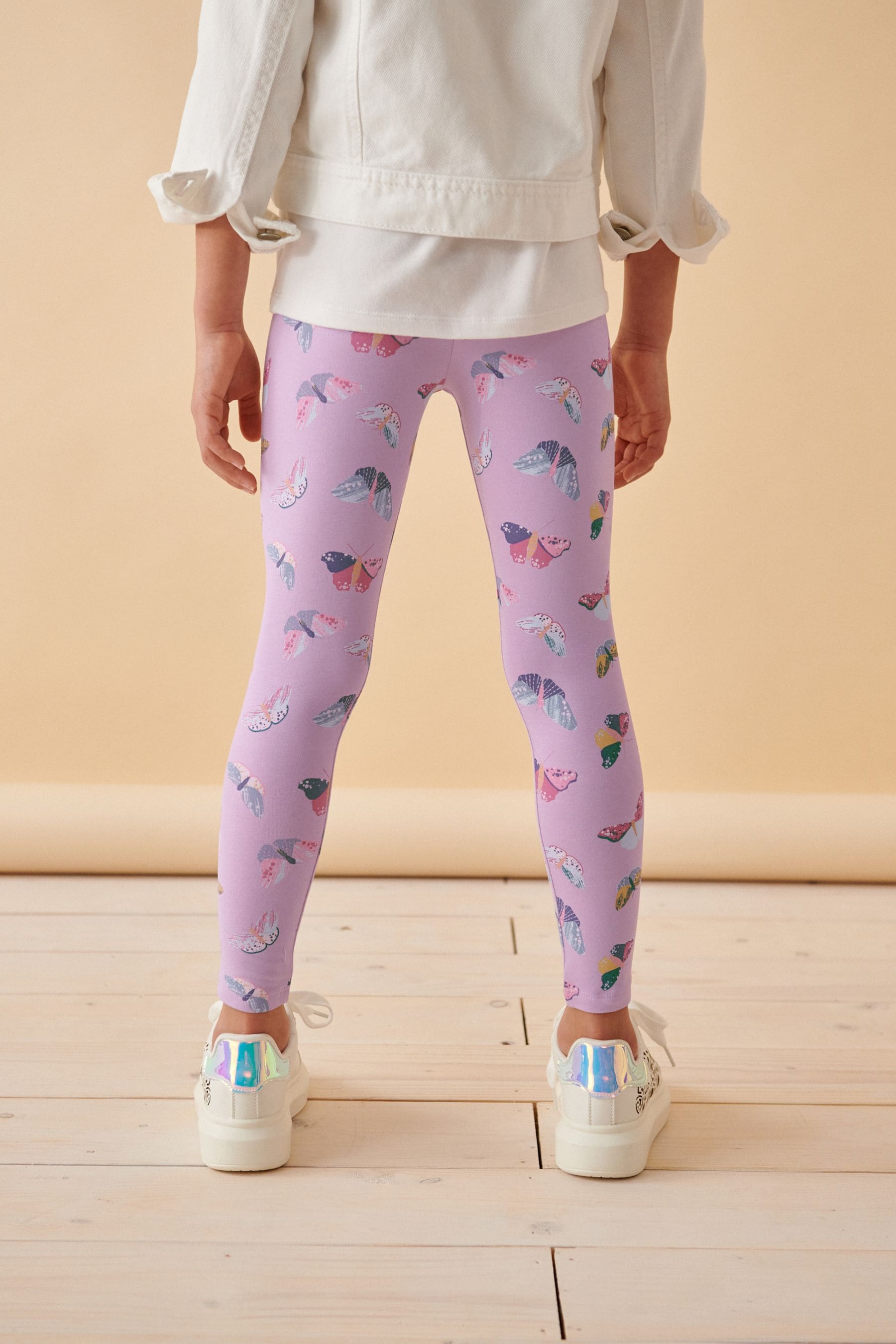 Pink Butterfly Printed Leggings (3-16yrs)