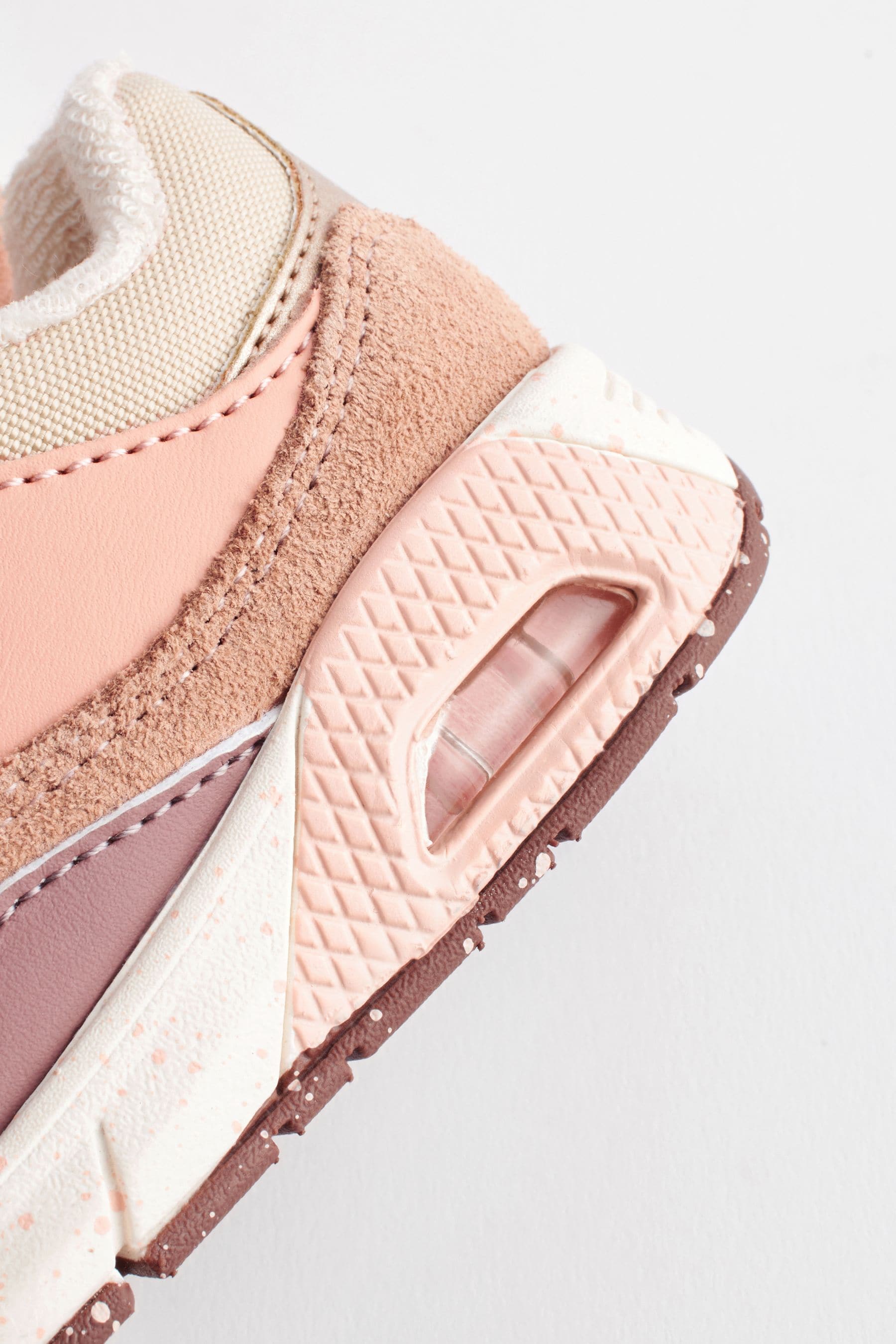 Neutral/Pink Elastic Lace Chunky Trainers