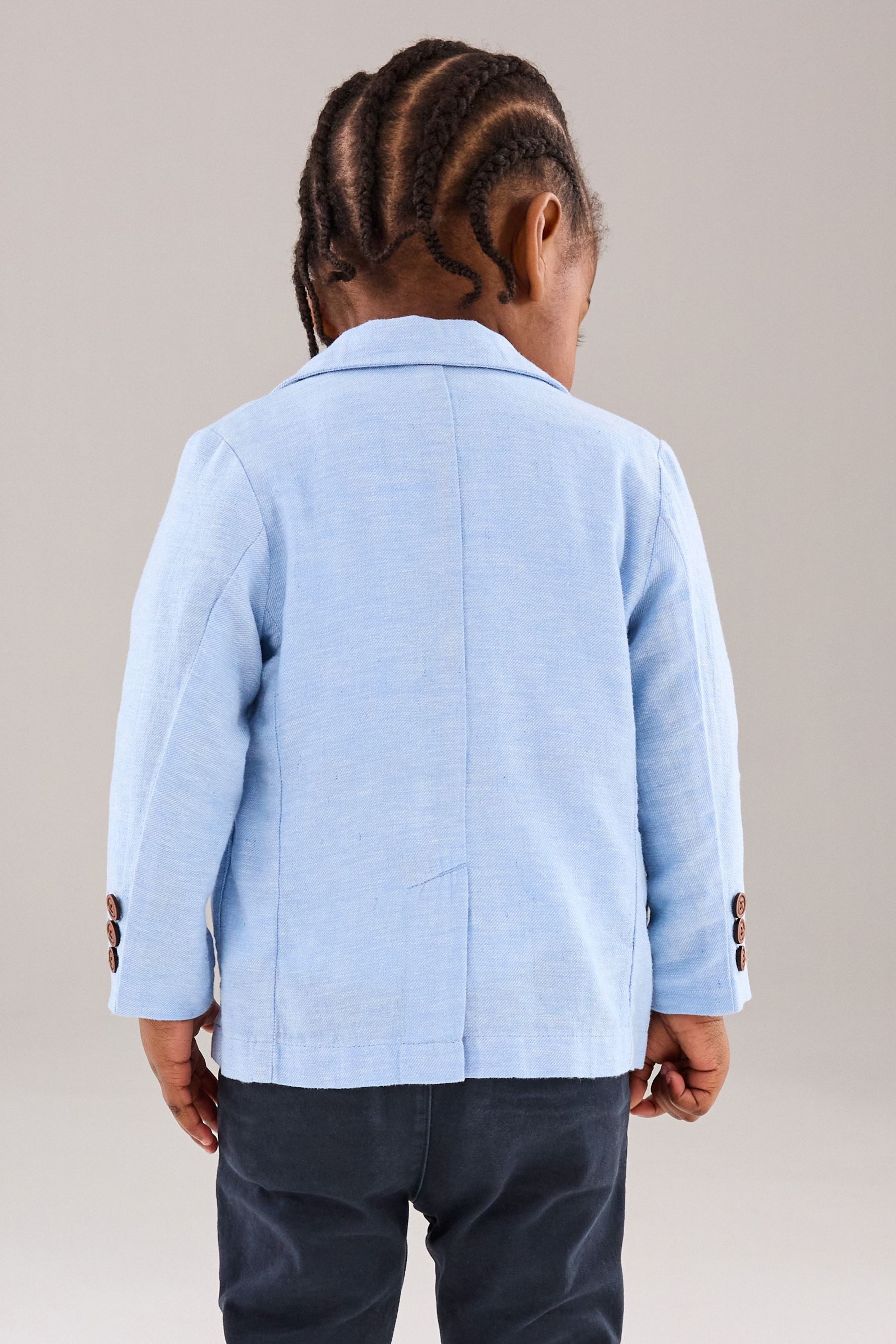 Blue Linen Blend Blazer (3mths-9yrs)