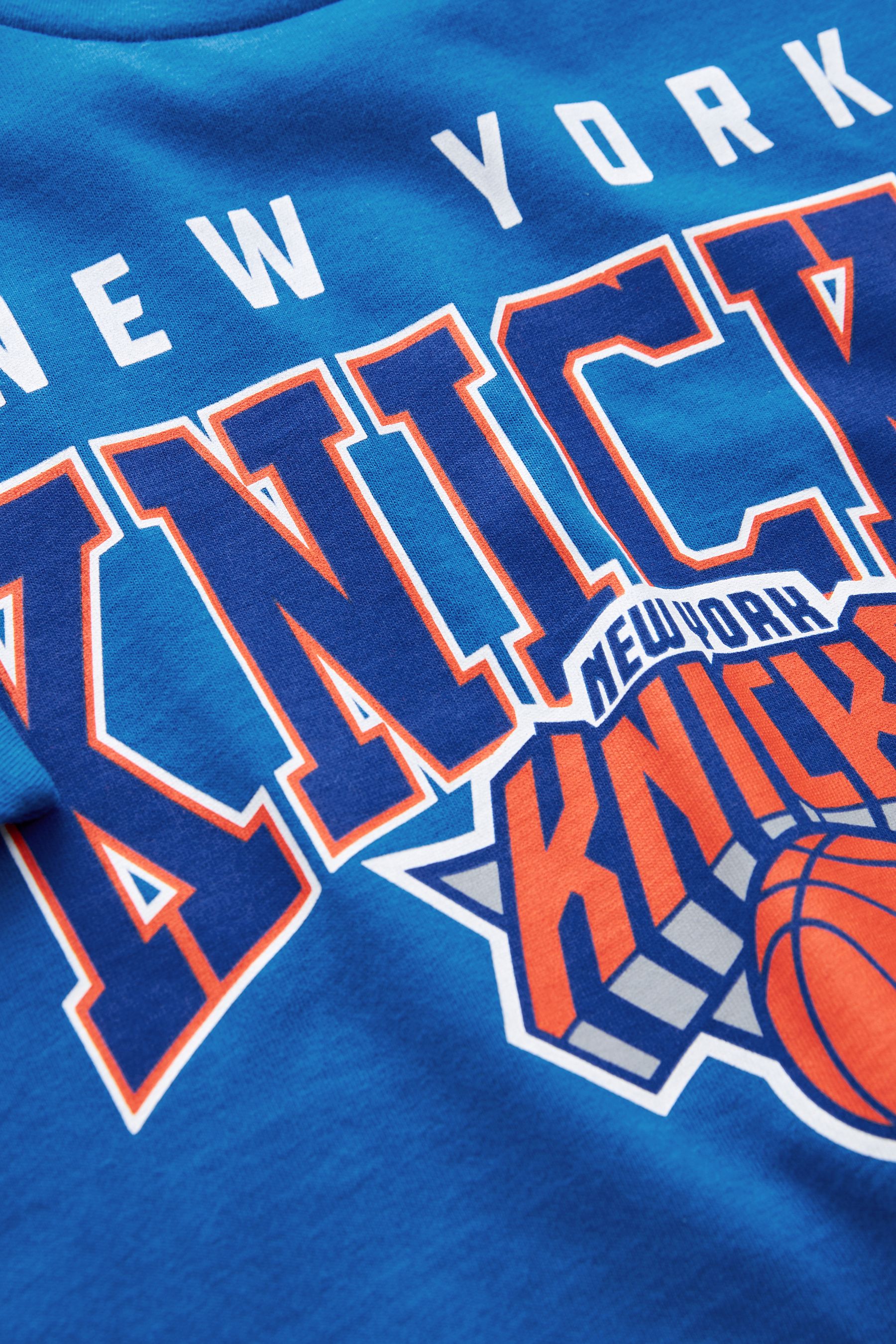 Blue New York Knicks NBA Boxy Graphic T-Shirt (3-16yrs)