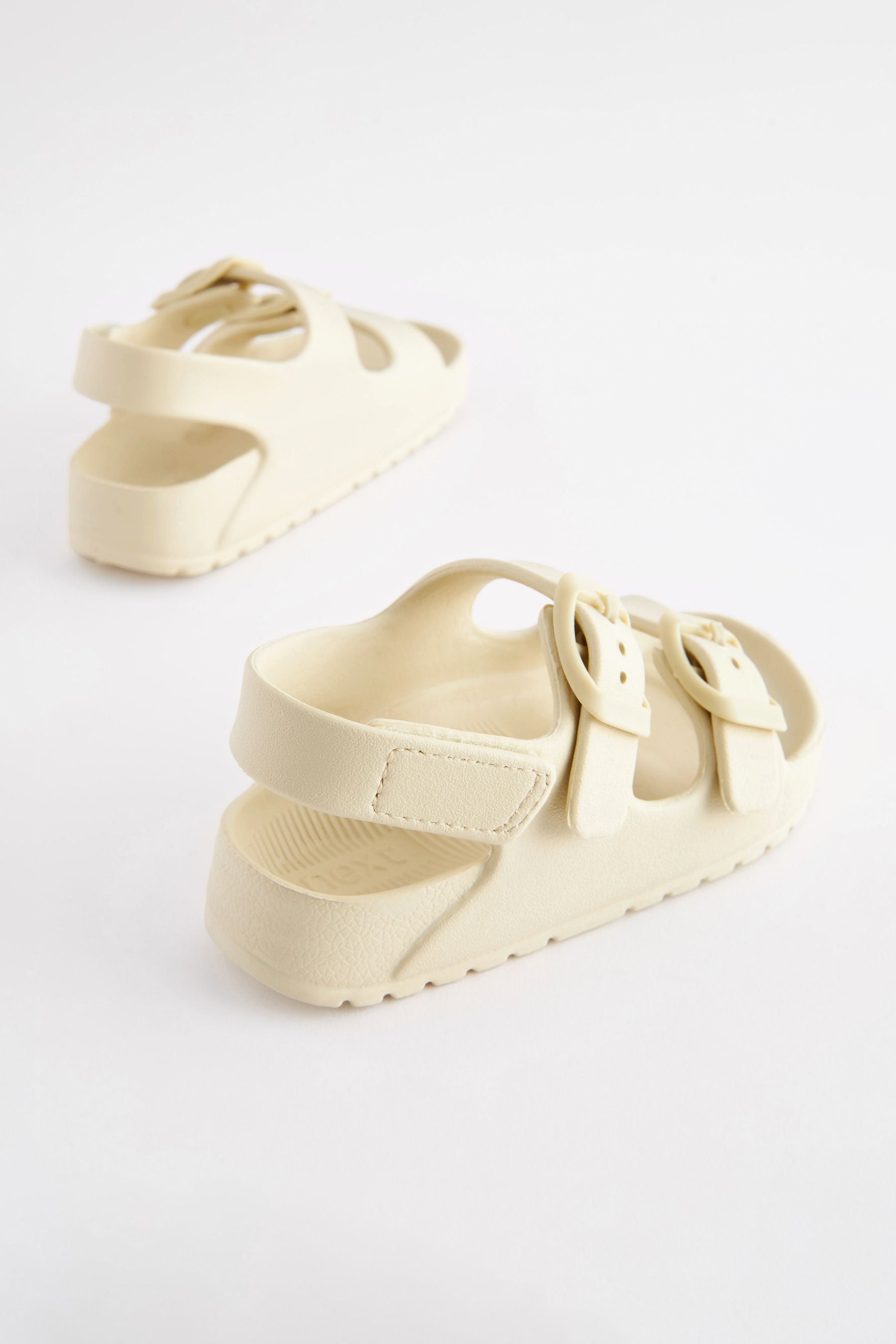 Buttermilk White Double Buckle Ankle Strap EVA Sandals