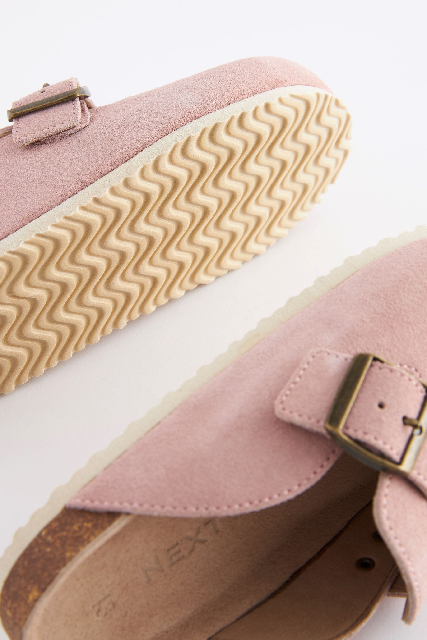 Pink Suede Slip-On Clogs